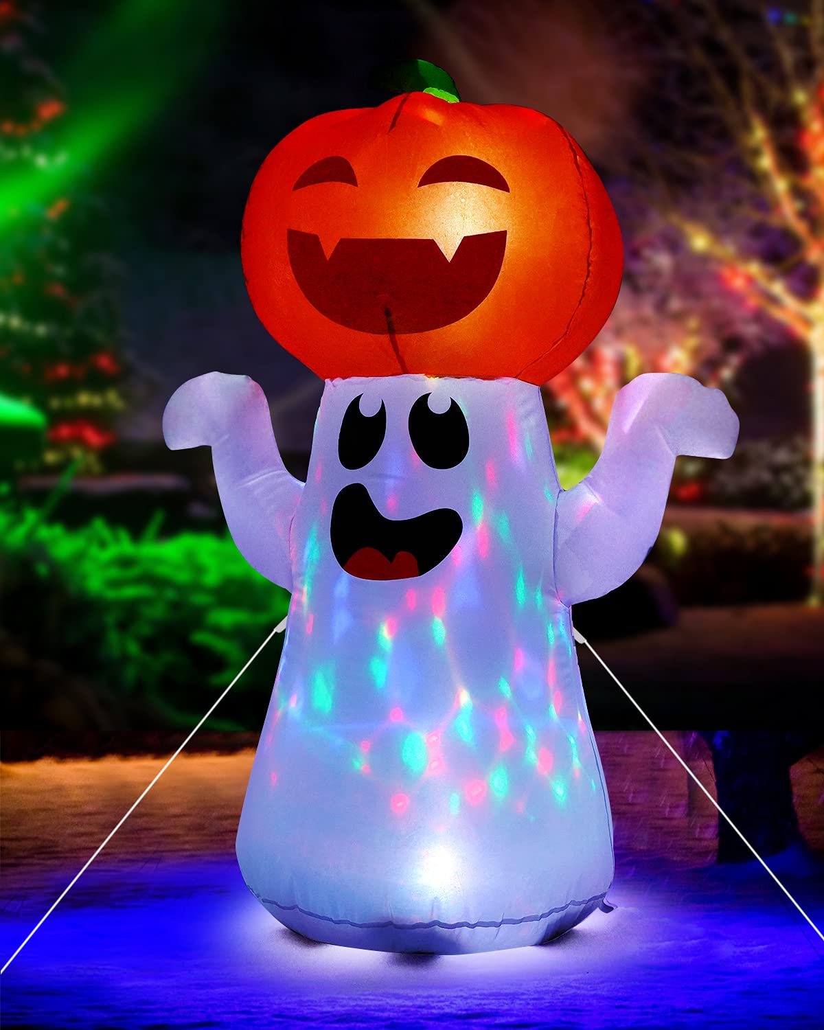 5Ft Inflatable Pumpkin Ghost Inflatable Halloween Decoration