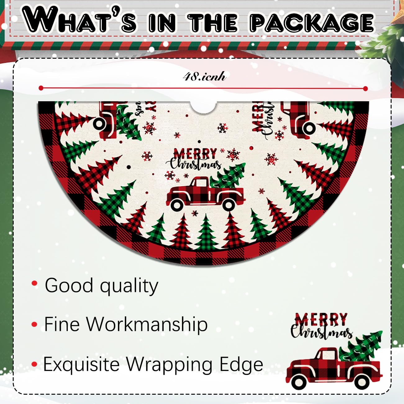 Christmas tree skirt size