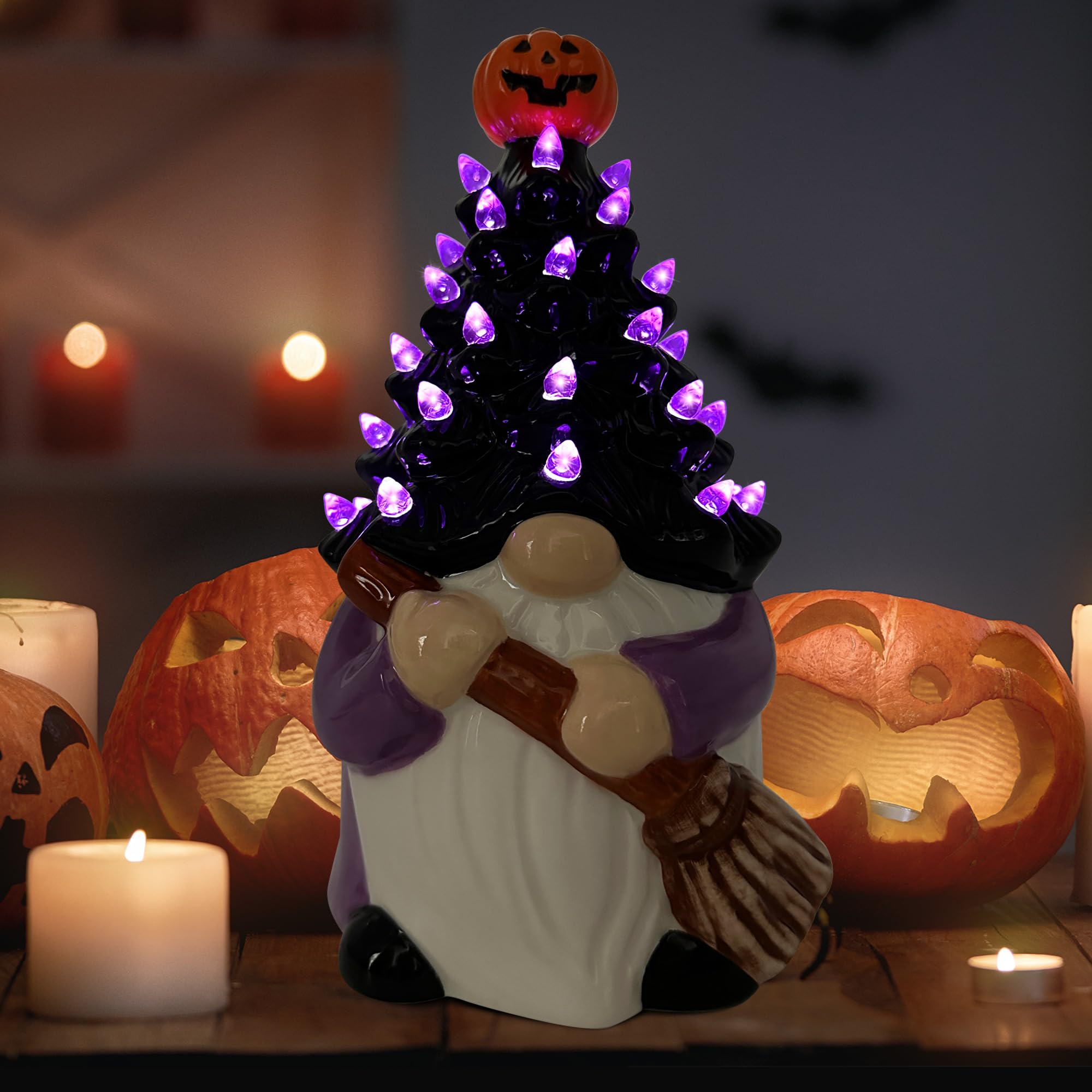 witch ceramic gnome Halloween decoration