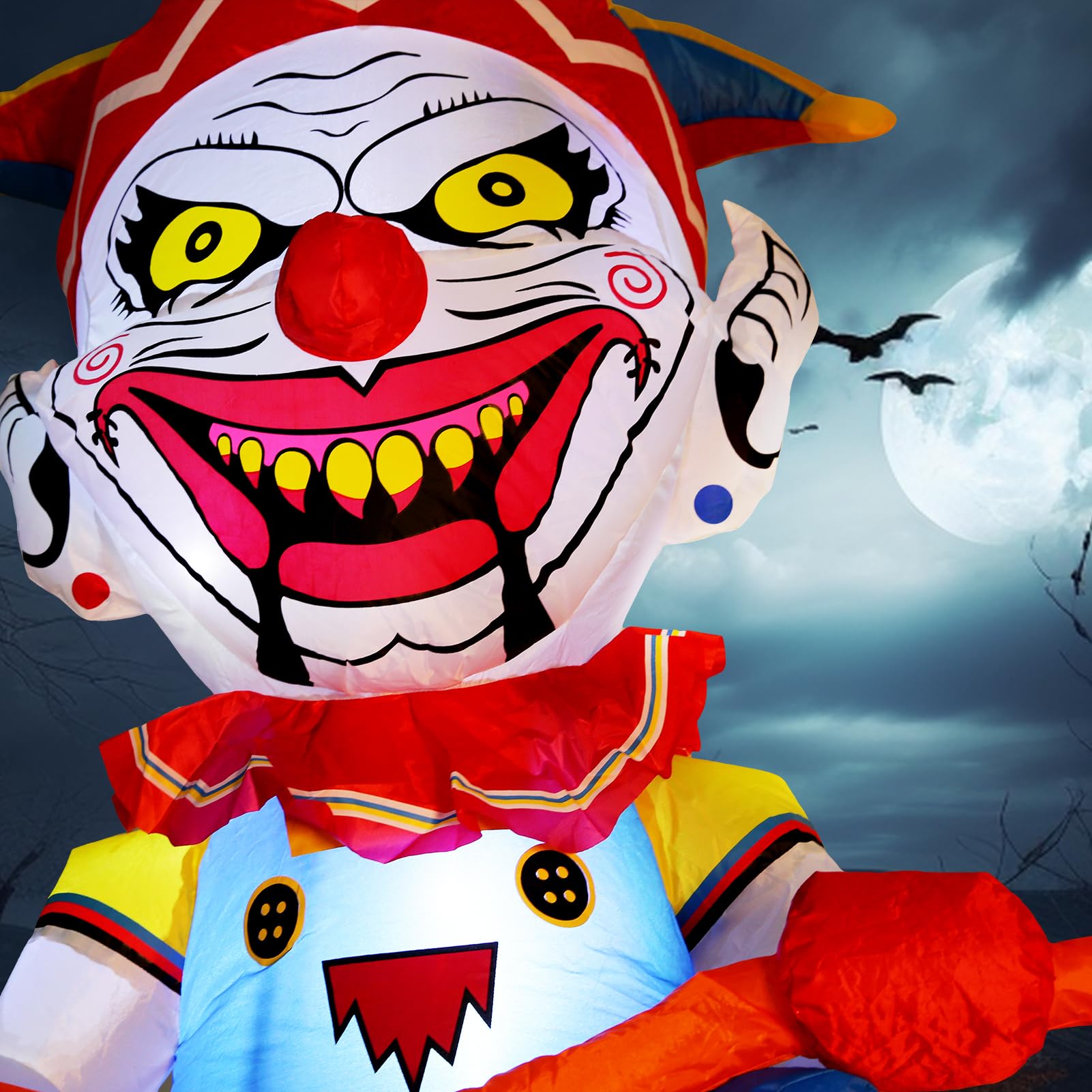 Scary clown riding bike Halloween inflatable decoration