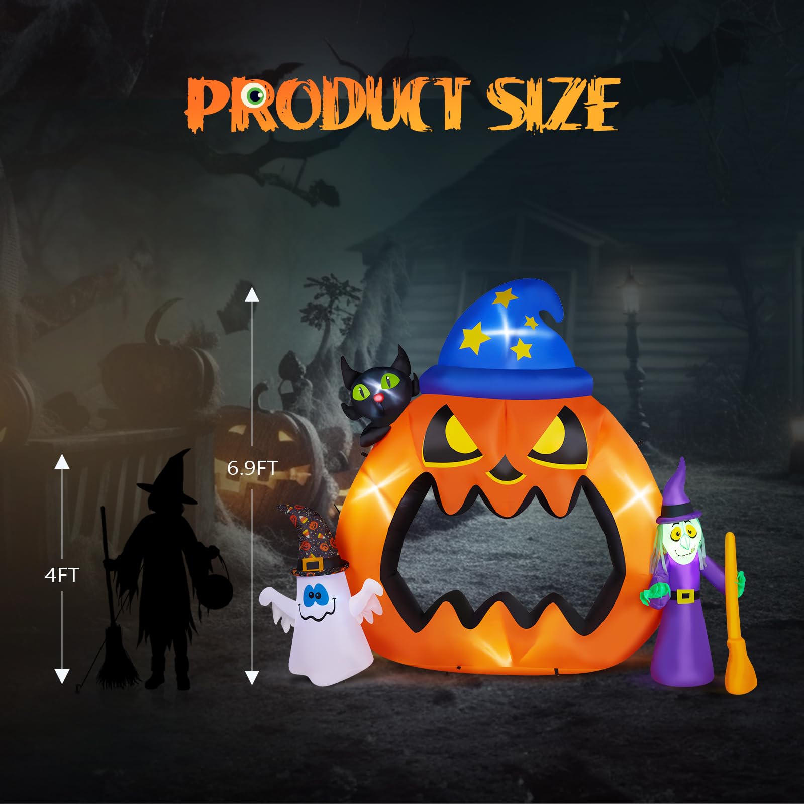 Pumpkin Photo Prop Inflatable Halloween Outdoor Decoration Size