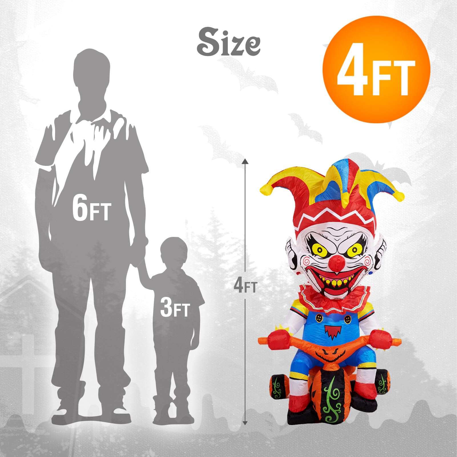 inflatable clown size