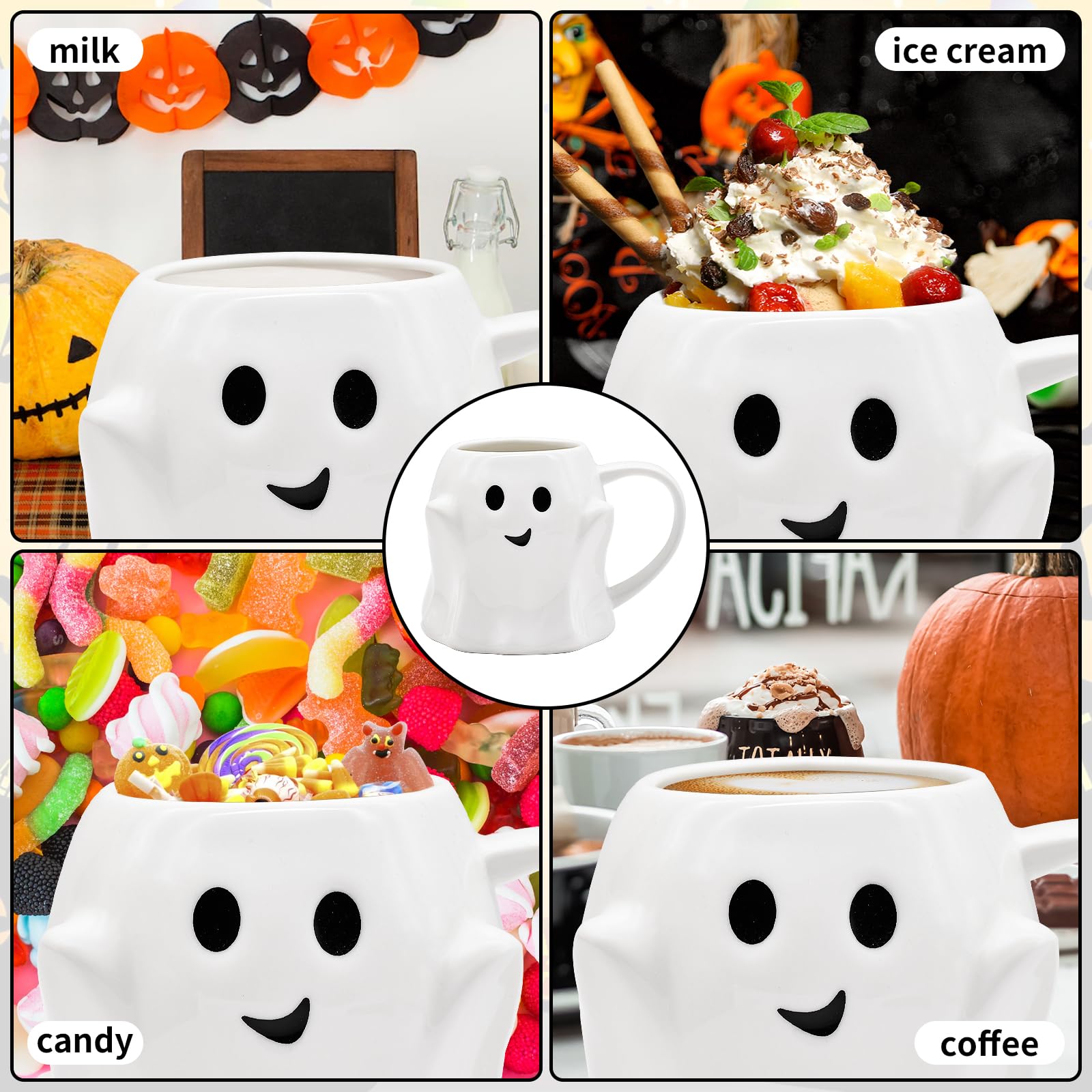 multi use ghost cup for milk ice cream candy coffee