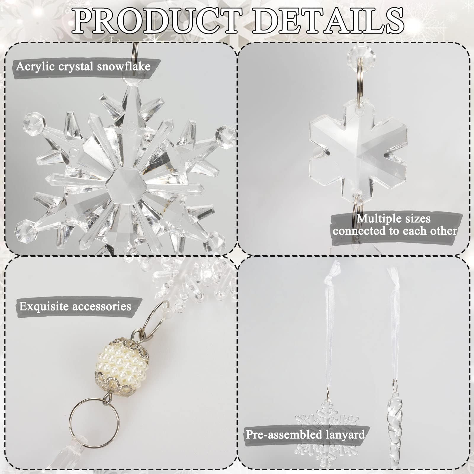 acrylic crystal snowflake ornament
