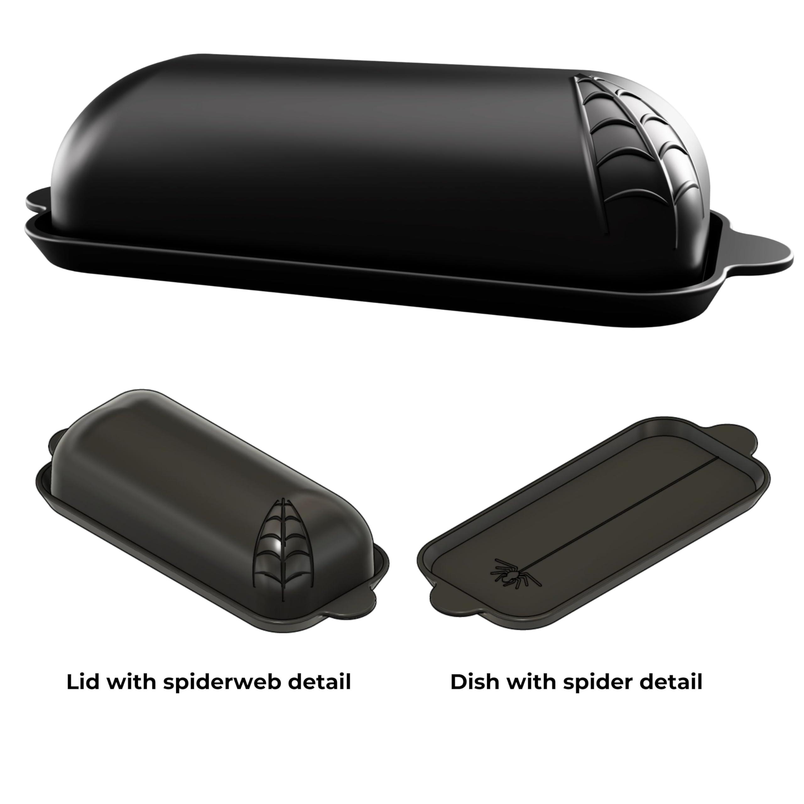 Spiderweb Design Butter Dish With Lid for Halloween