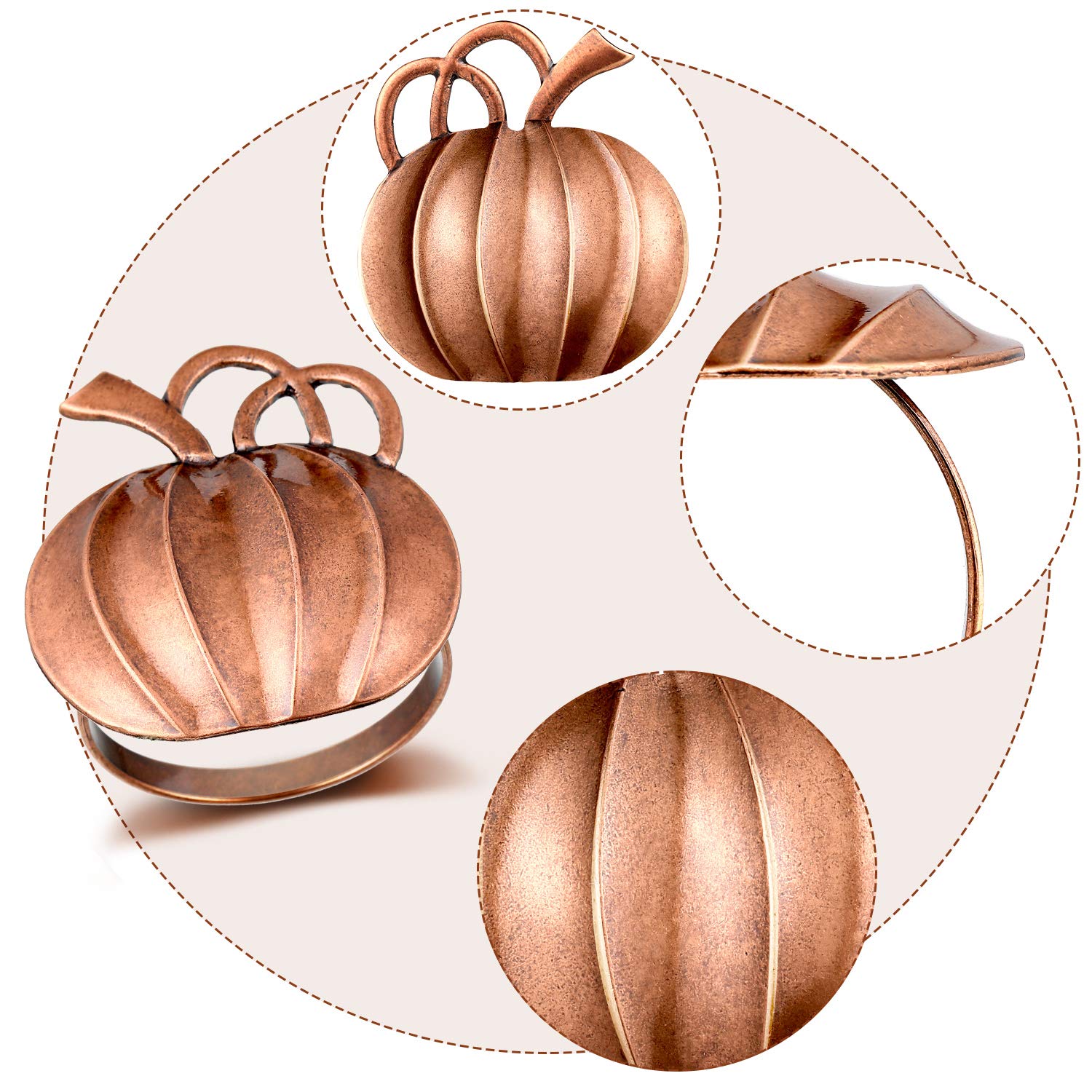 bronze pumpkin napkin ring holders - fall table decor