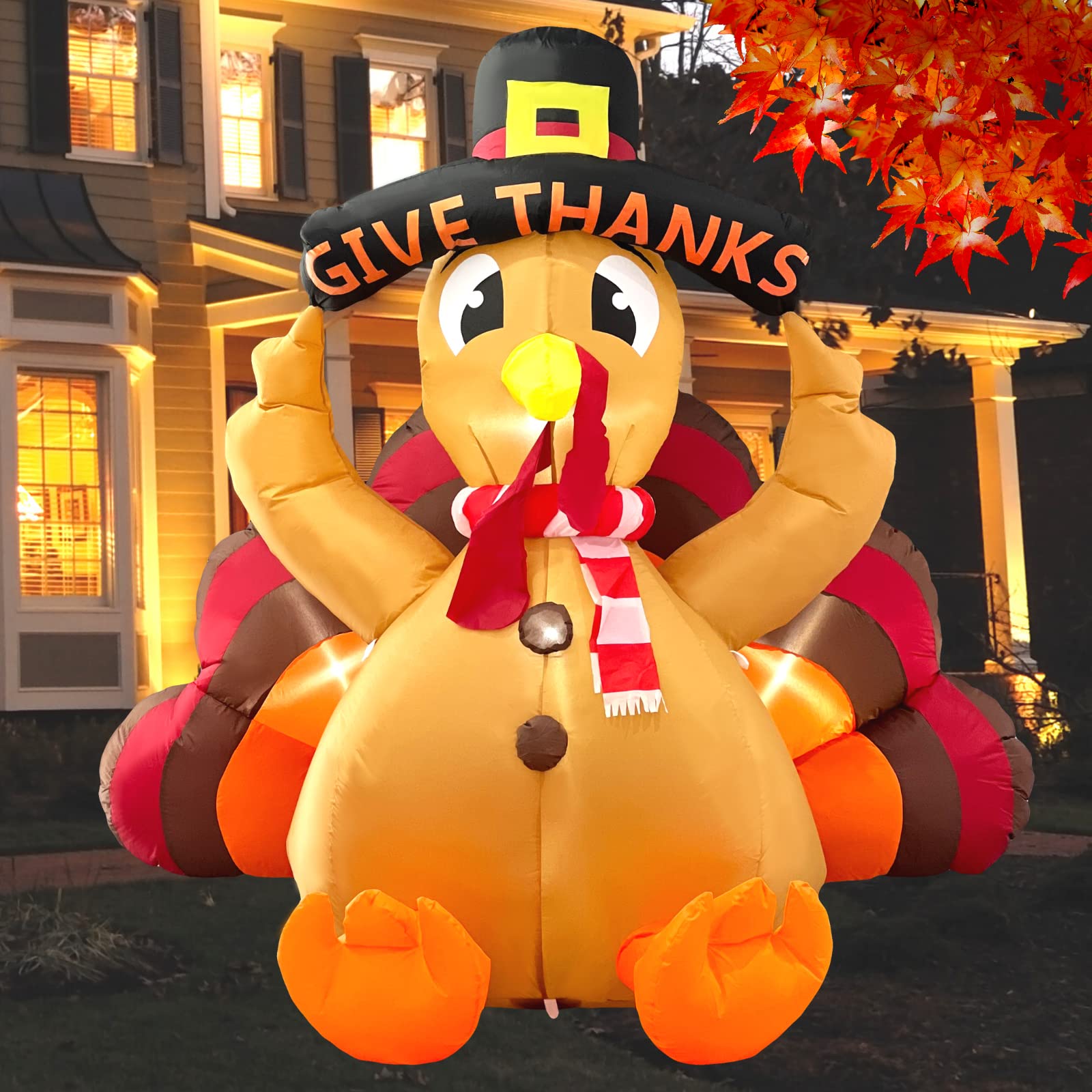 6ft Height Happy Thanksgiving Inflatable LED Lighted Turkey Family selling