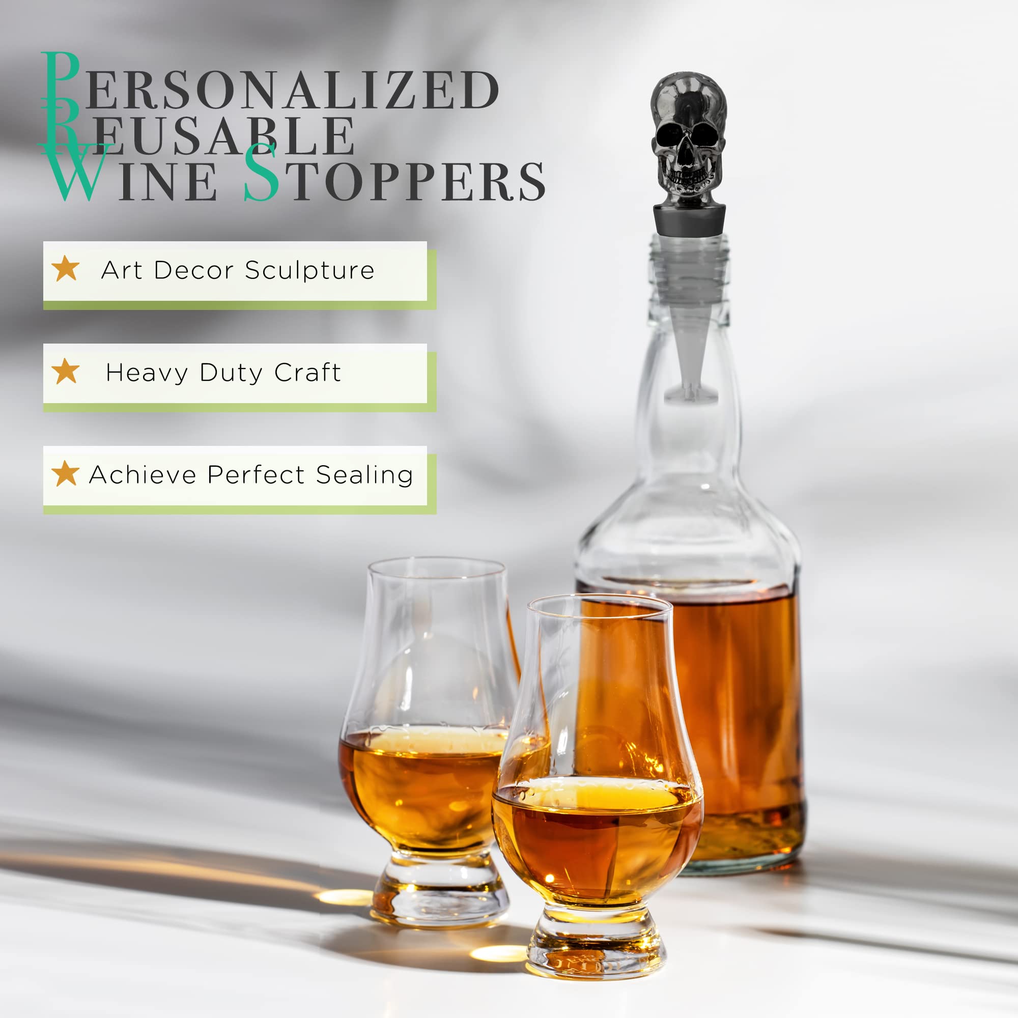 Reusable skull design wine bottle stopper