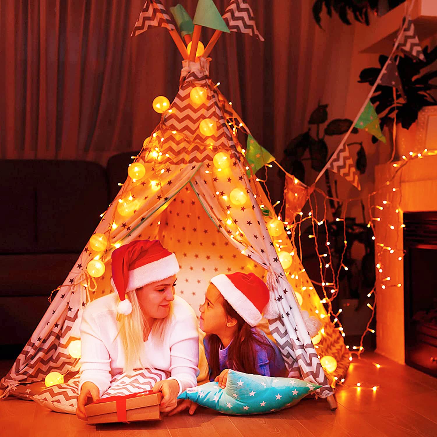 33ft 100 LED Orange String Lights for Indoor or Outdoor Decoration