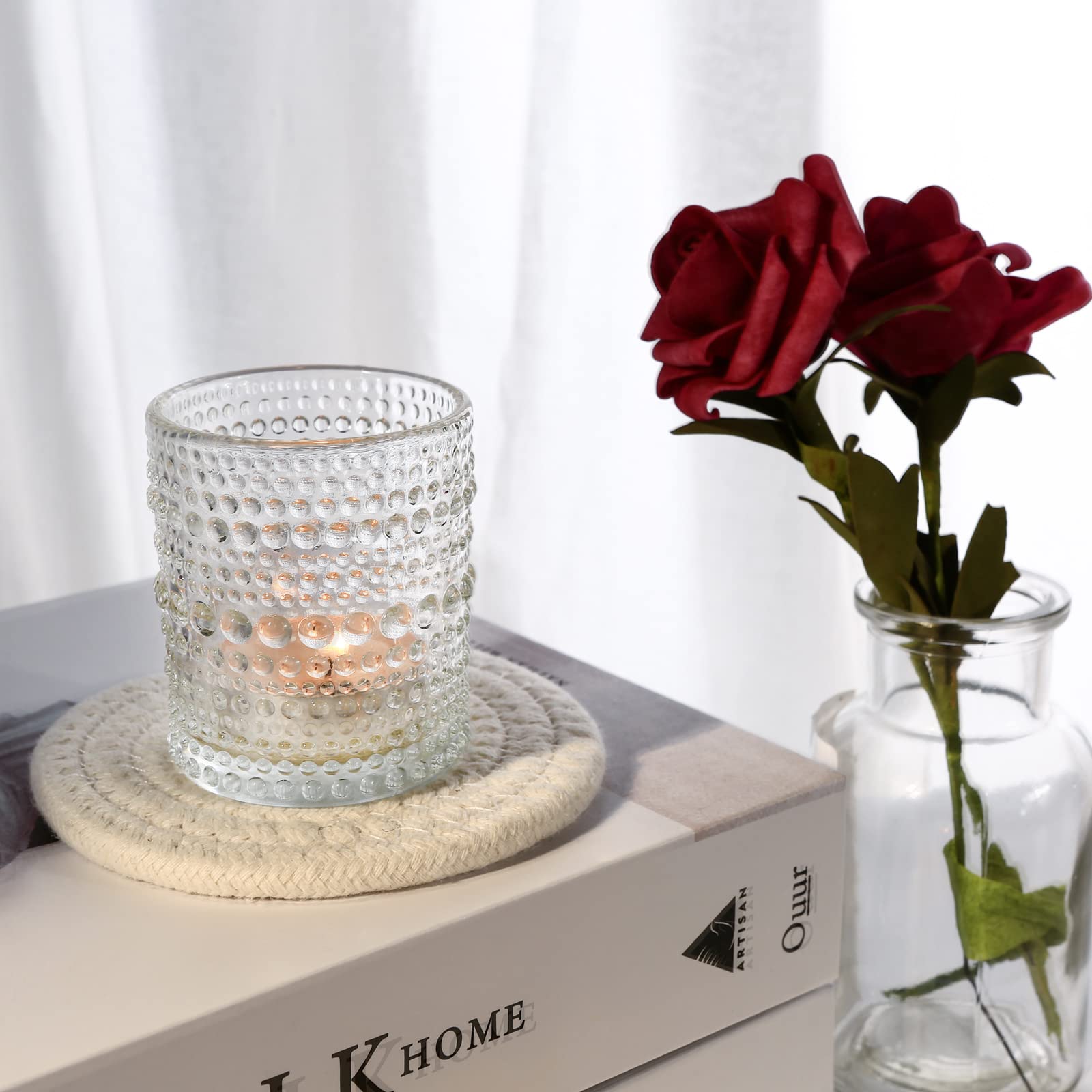 holiday glass candle holder