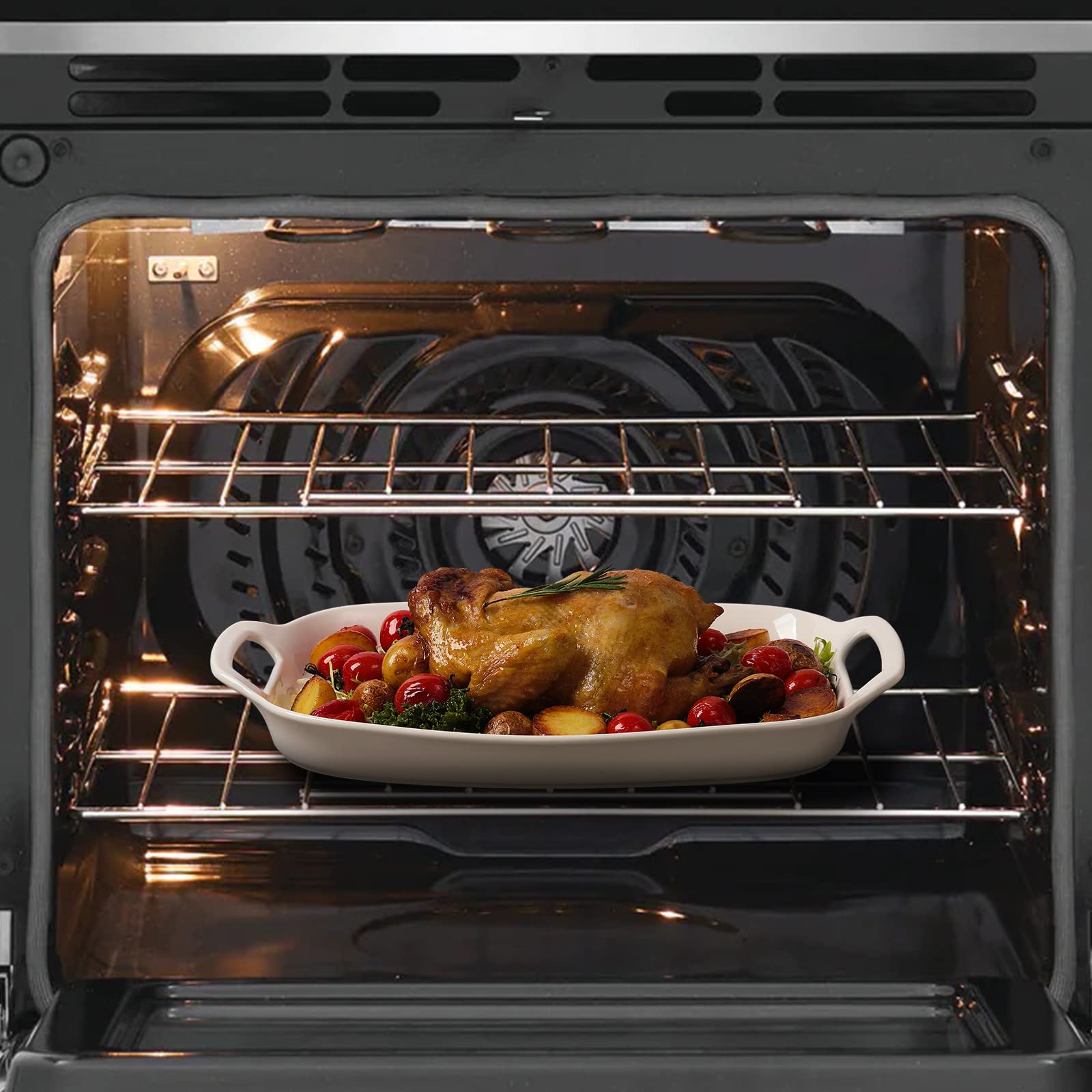 White Porcelain Serving Platter Set