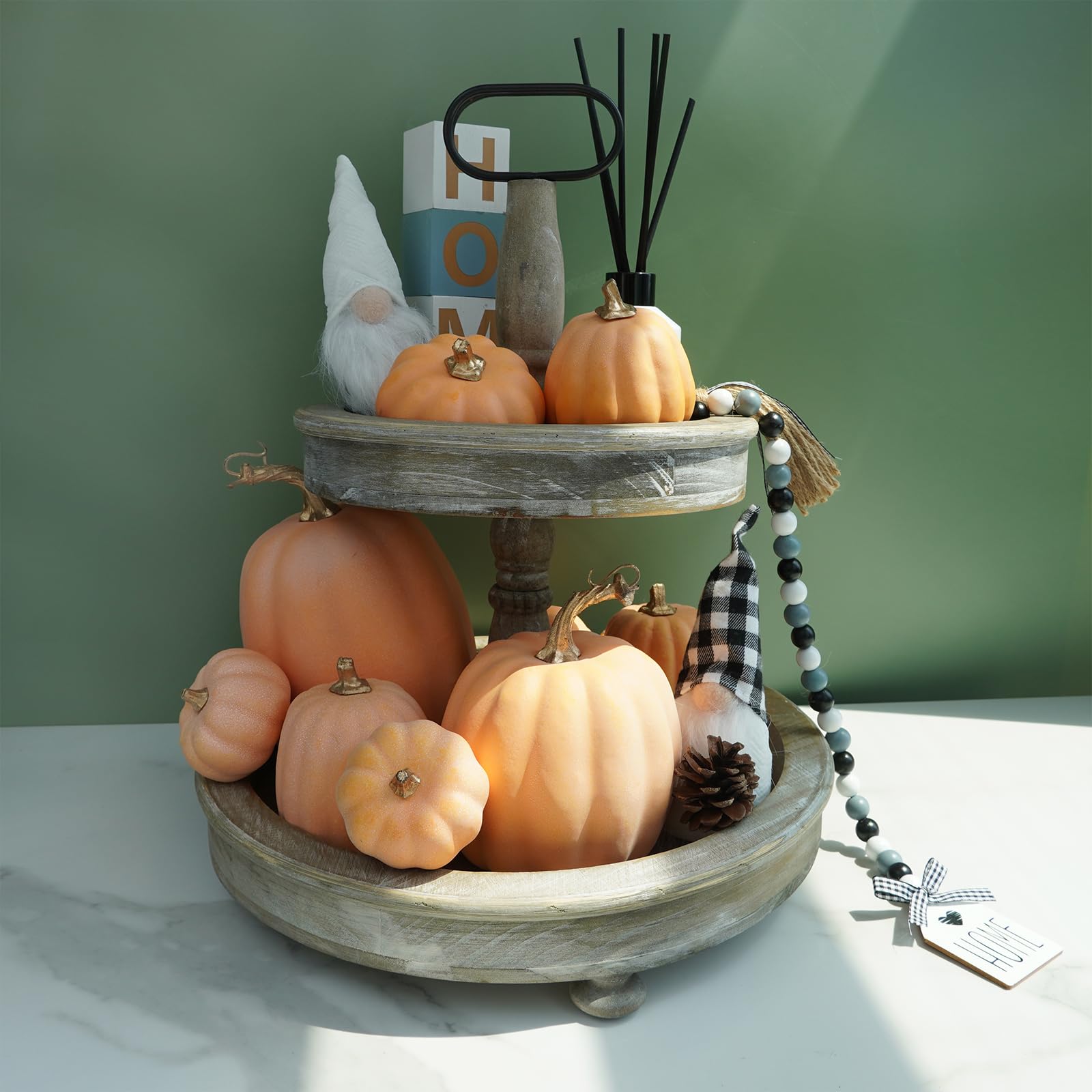 light orange pumpkin decor