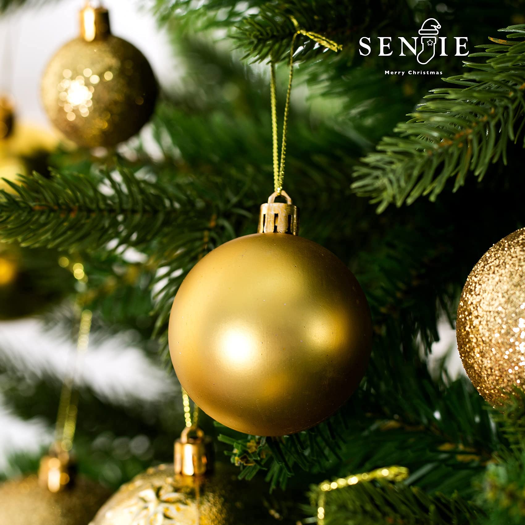 Gold Christmas ball ornament set