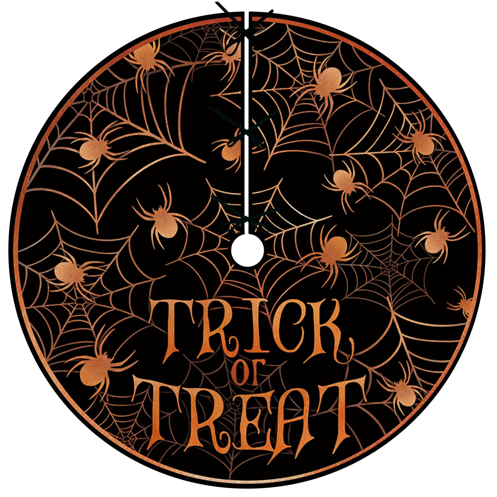 48 Inches Trick or Treat Spider Web Orange Black Tree Skirt
