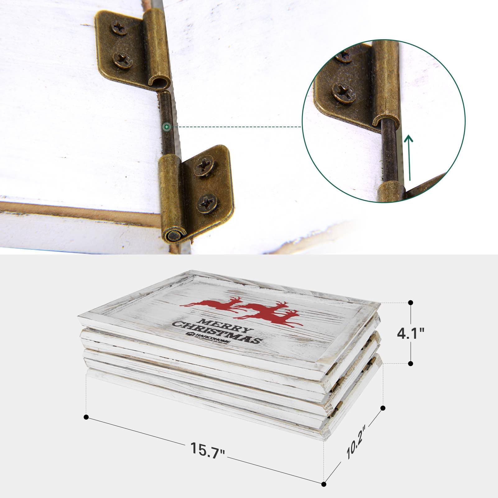 30.7" Distressed White Wood Christmas Tree Collar Panel Size