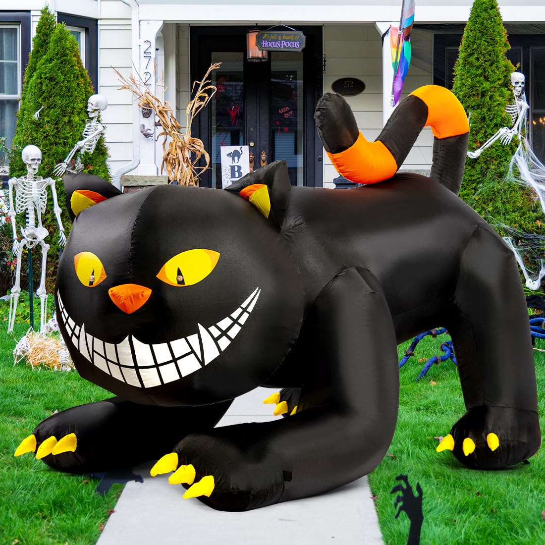 6FT Black Cat with Shakable Head Inflatable