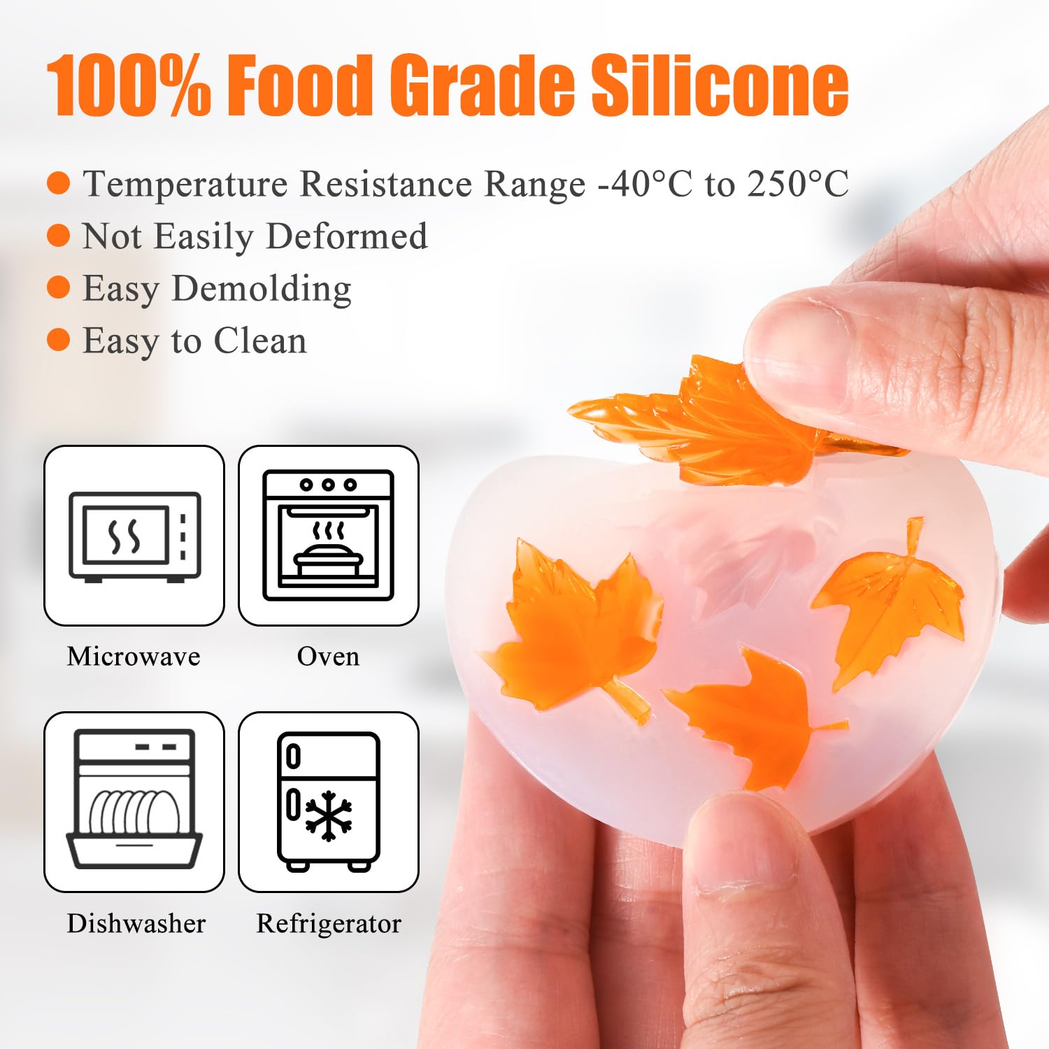 7 Pcs Halloween Shapes Silicone Molds Details
