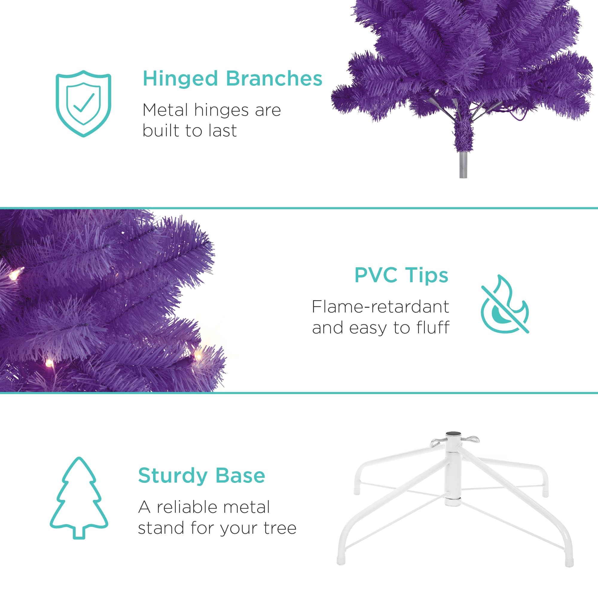 9ft Pre-Lit Purple Christmas Tree