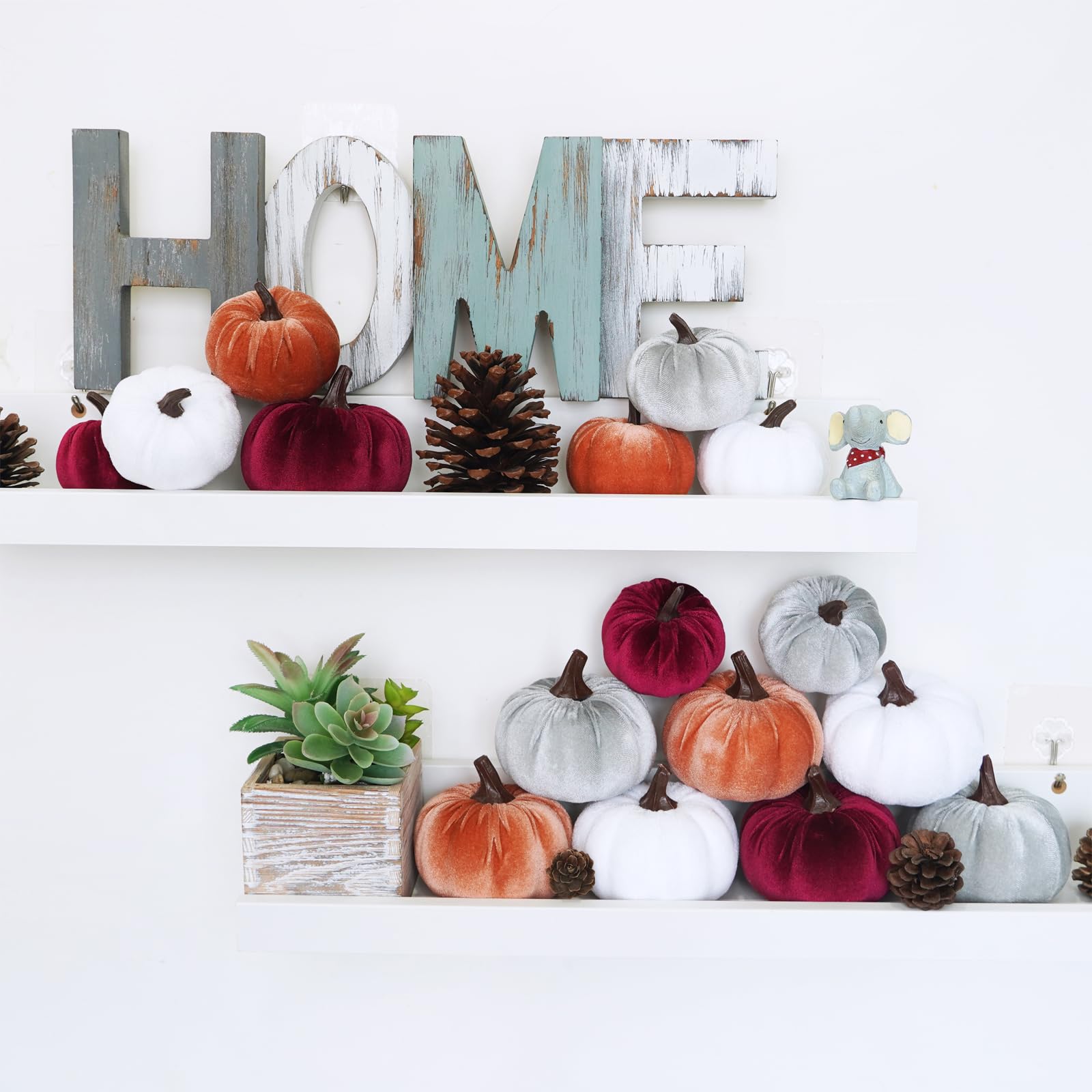 Fall decor colorful plush pumpkins