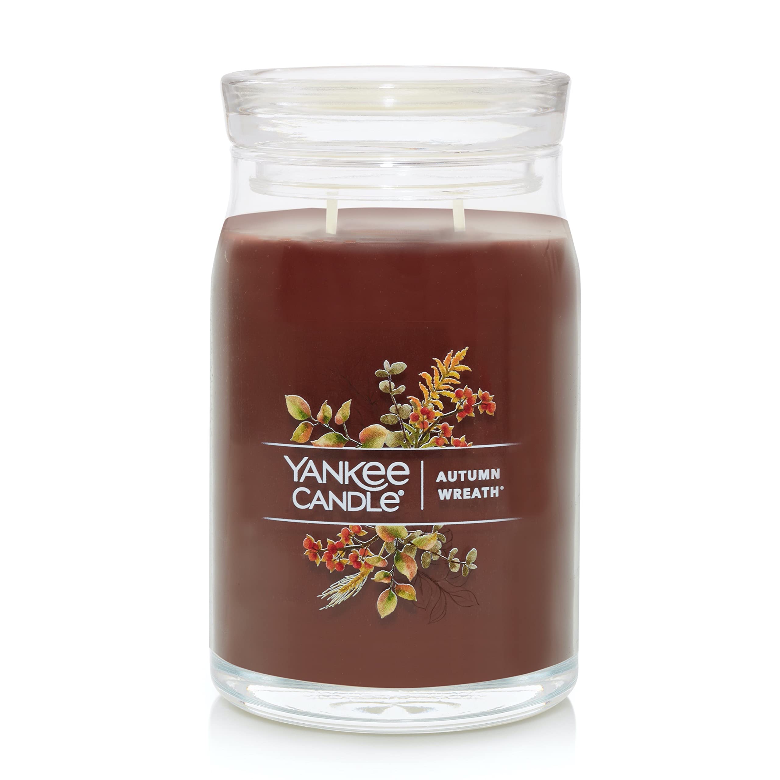 Autumn Wreath Scented, Signature 20oz Large Jar 2-Wick Candle