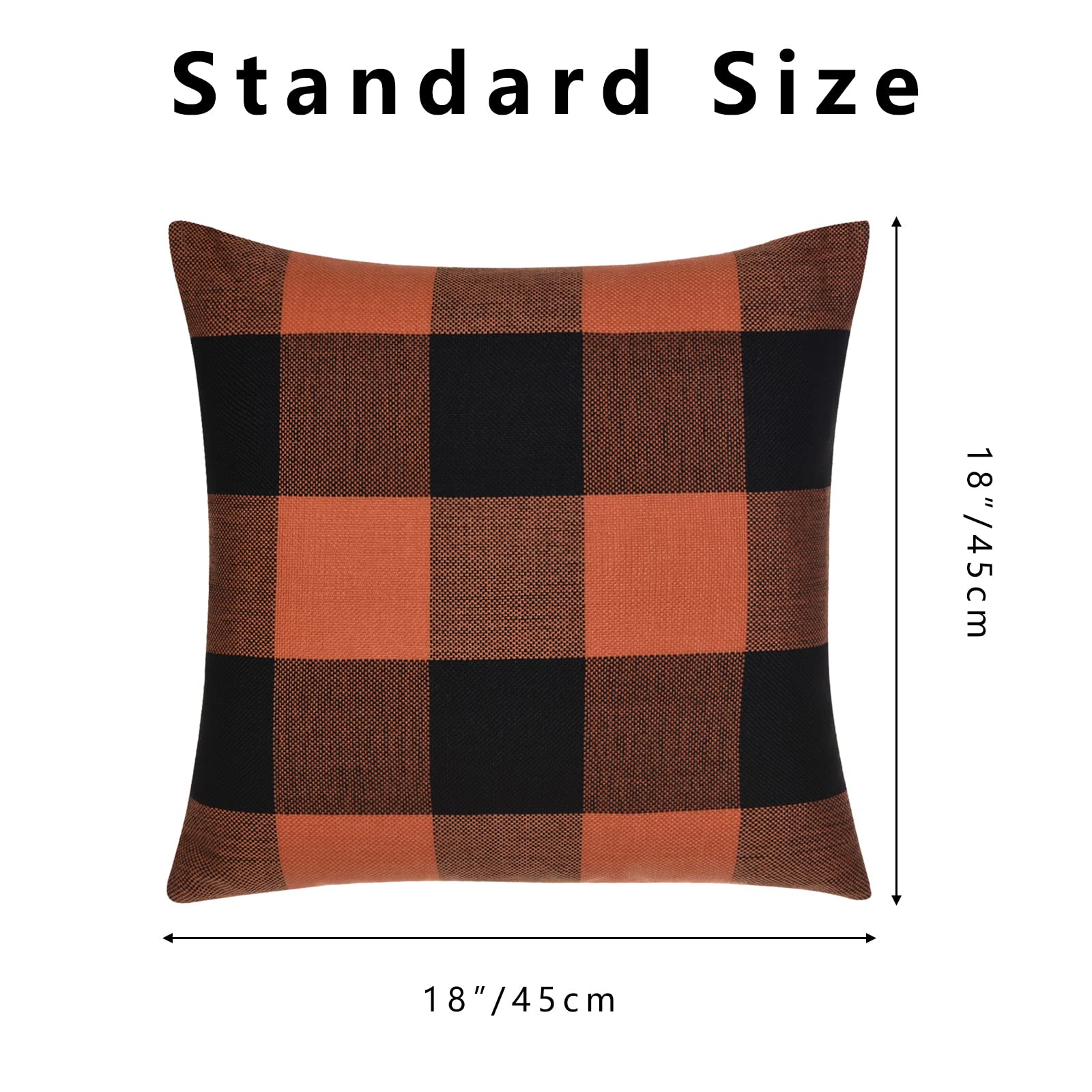 18 inch by 18 inch standard size