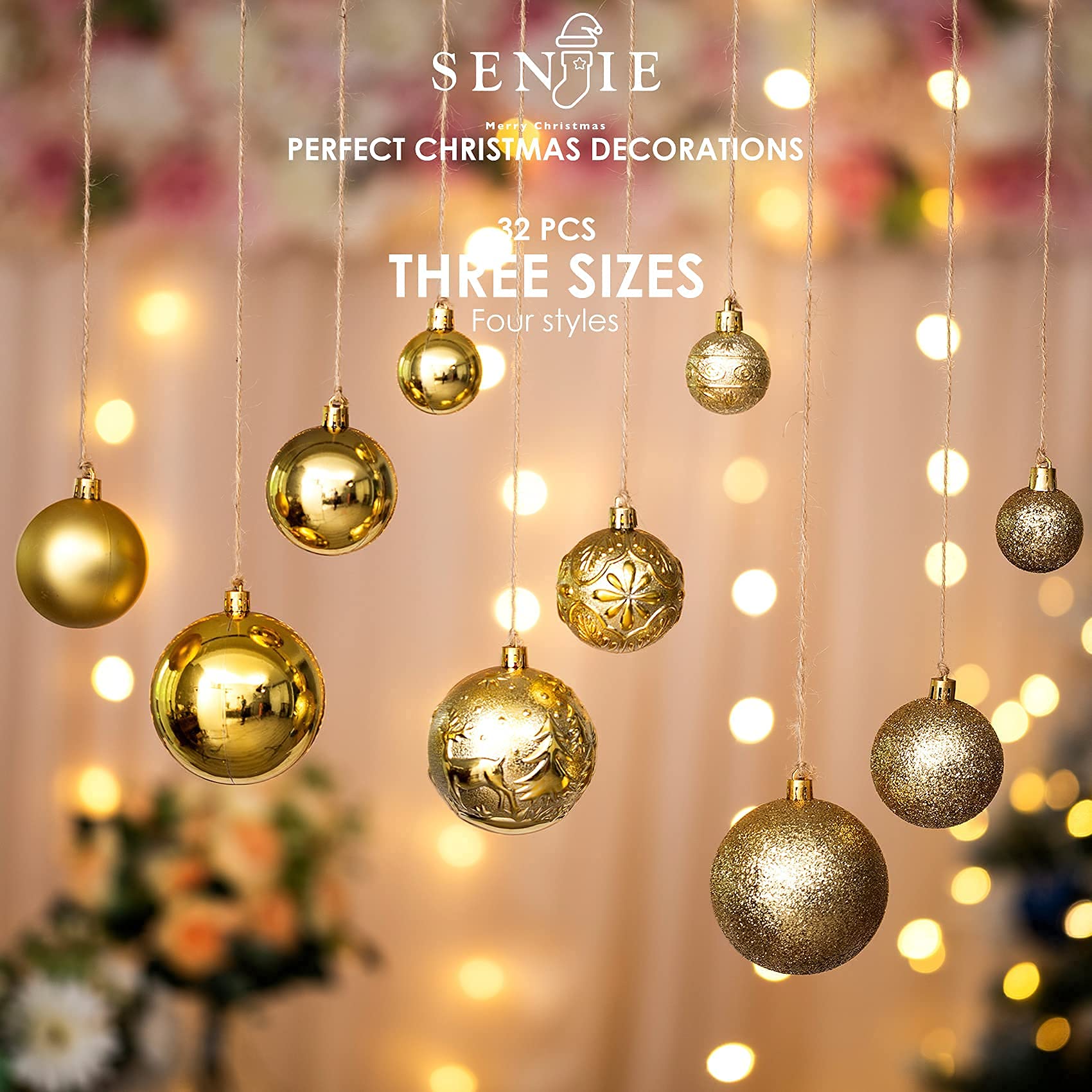 32 Piece Gold Ornament Set