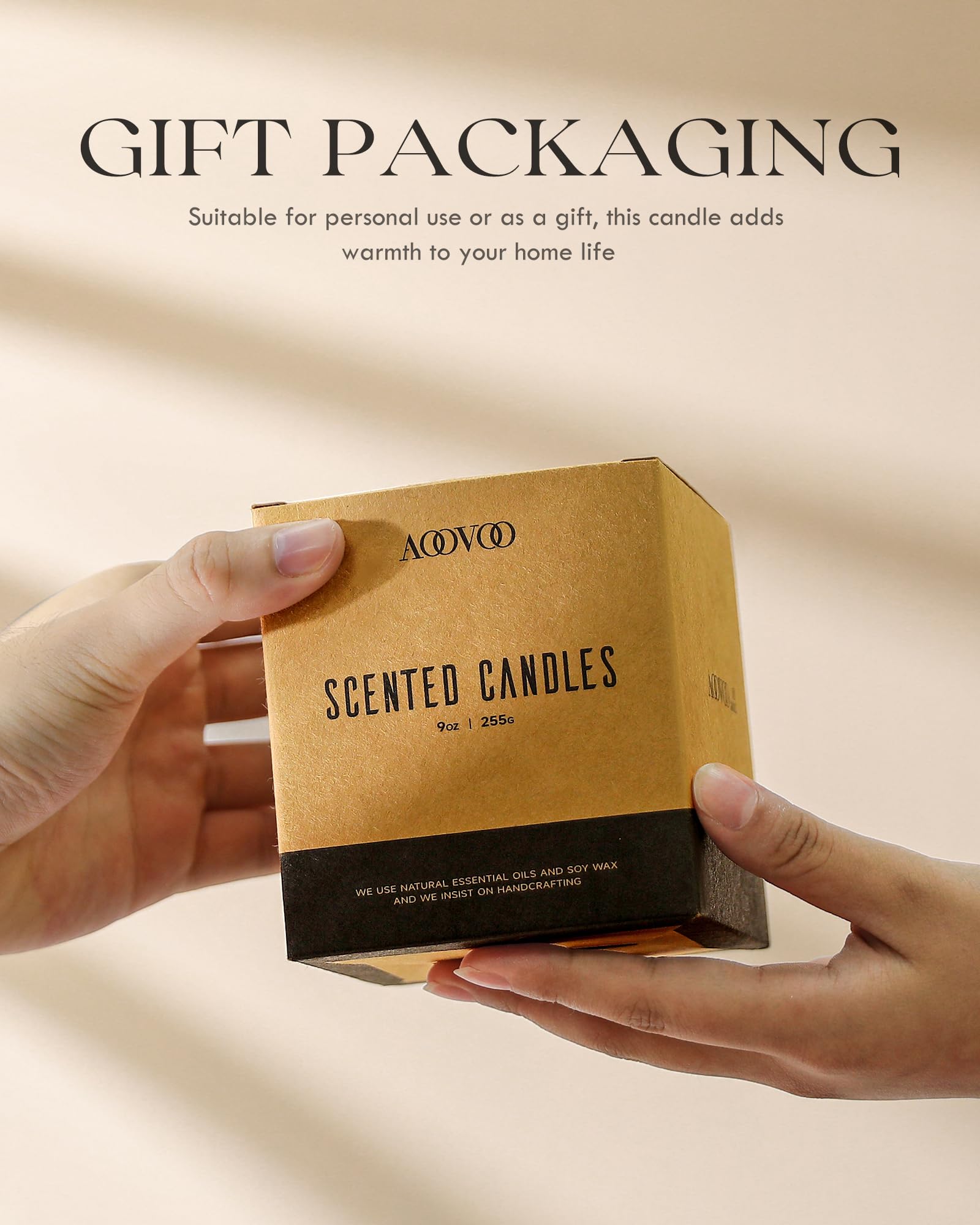 holiday candle with gift packaging