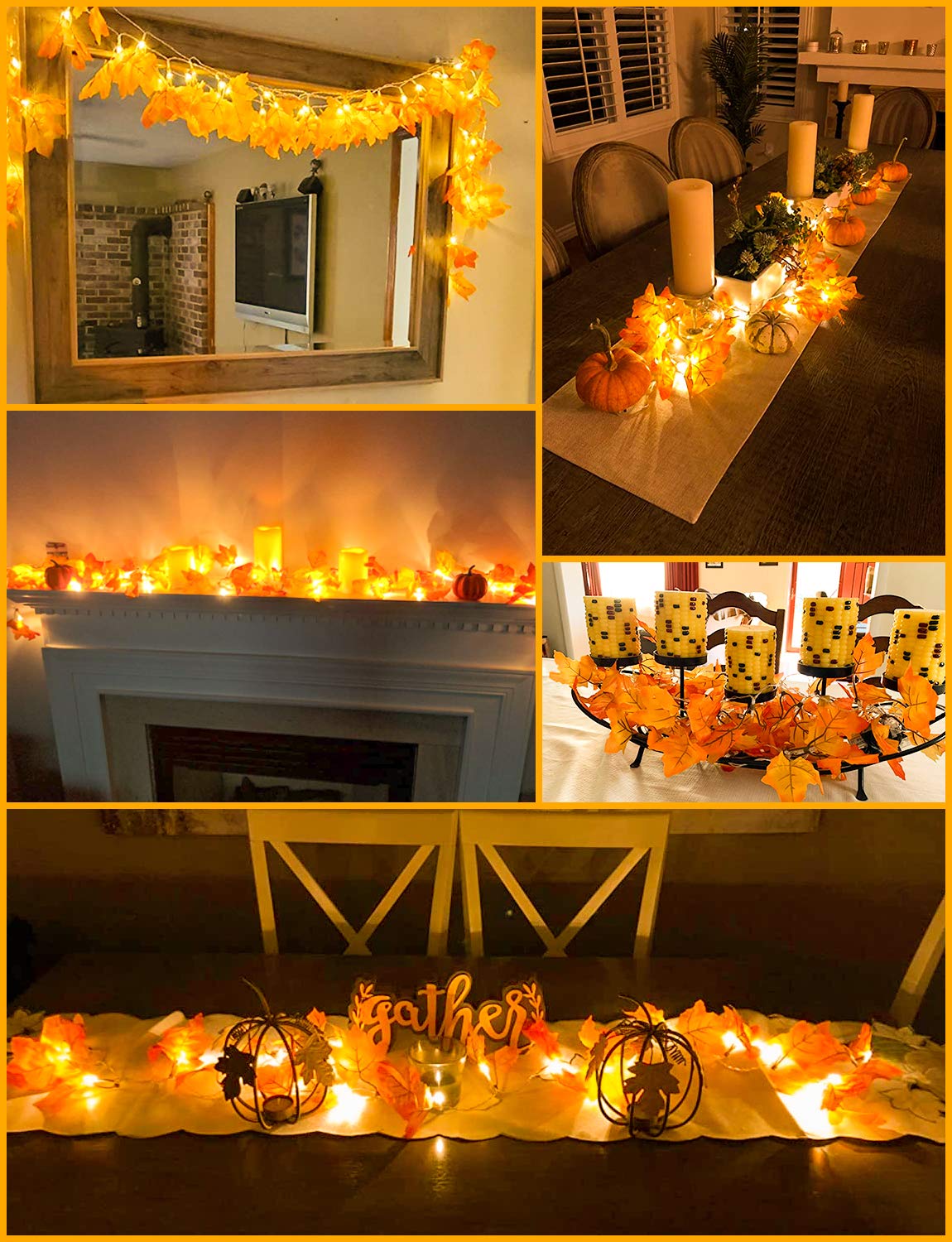 maple leaf string lights for fall