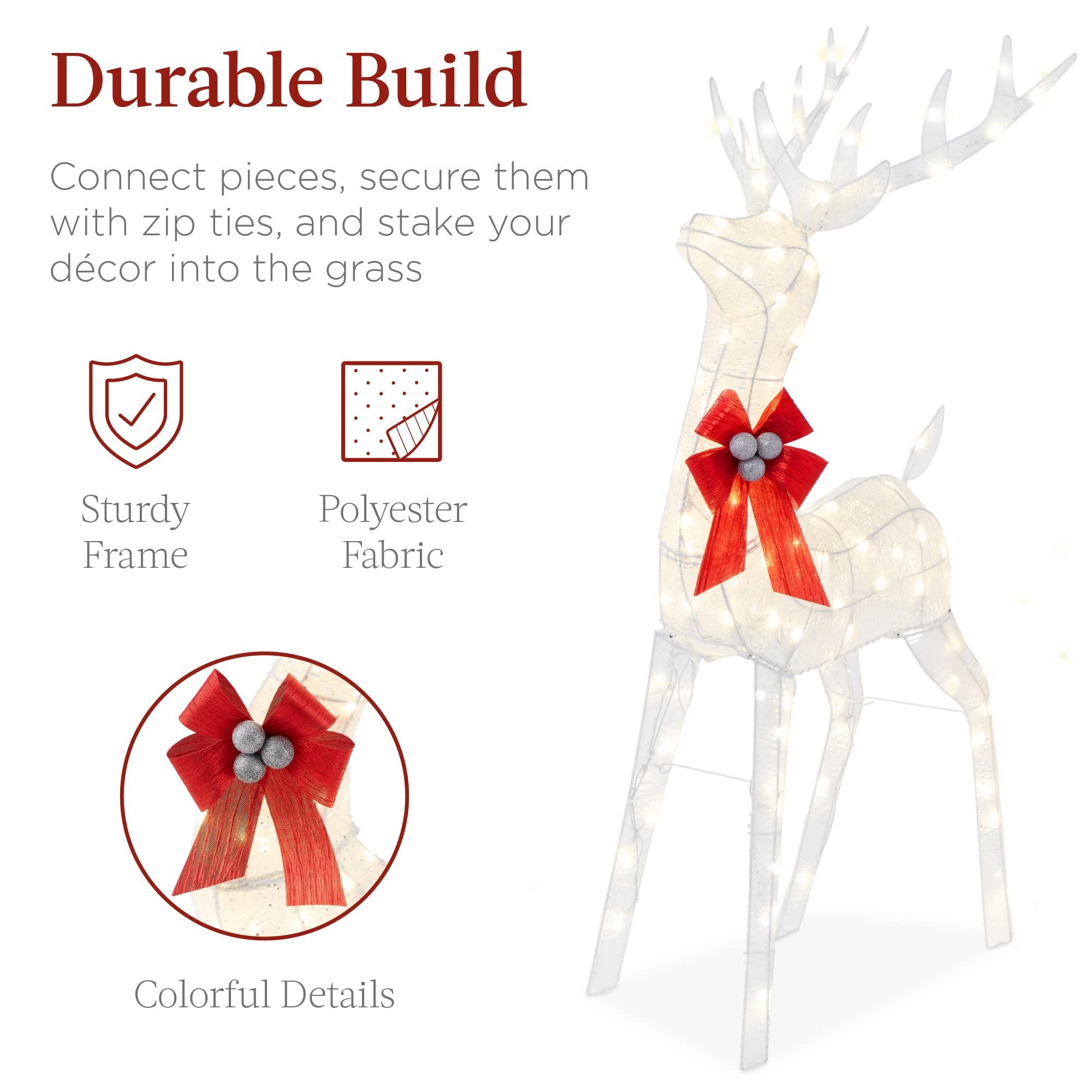 Lighted Christmas 4ft Reindeer & Sleigh Outdoor Yard Decoration Instructions