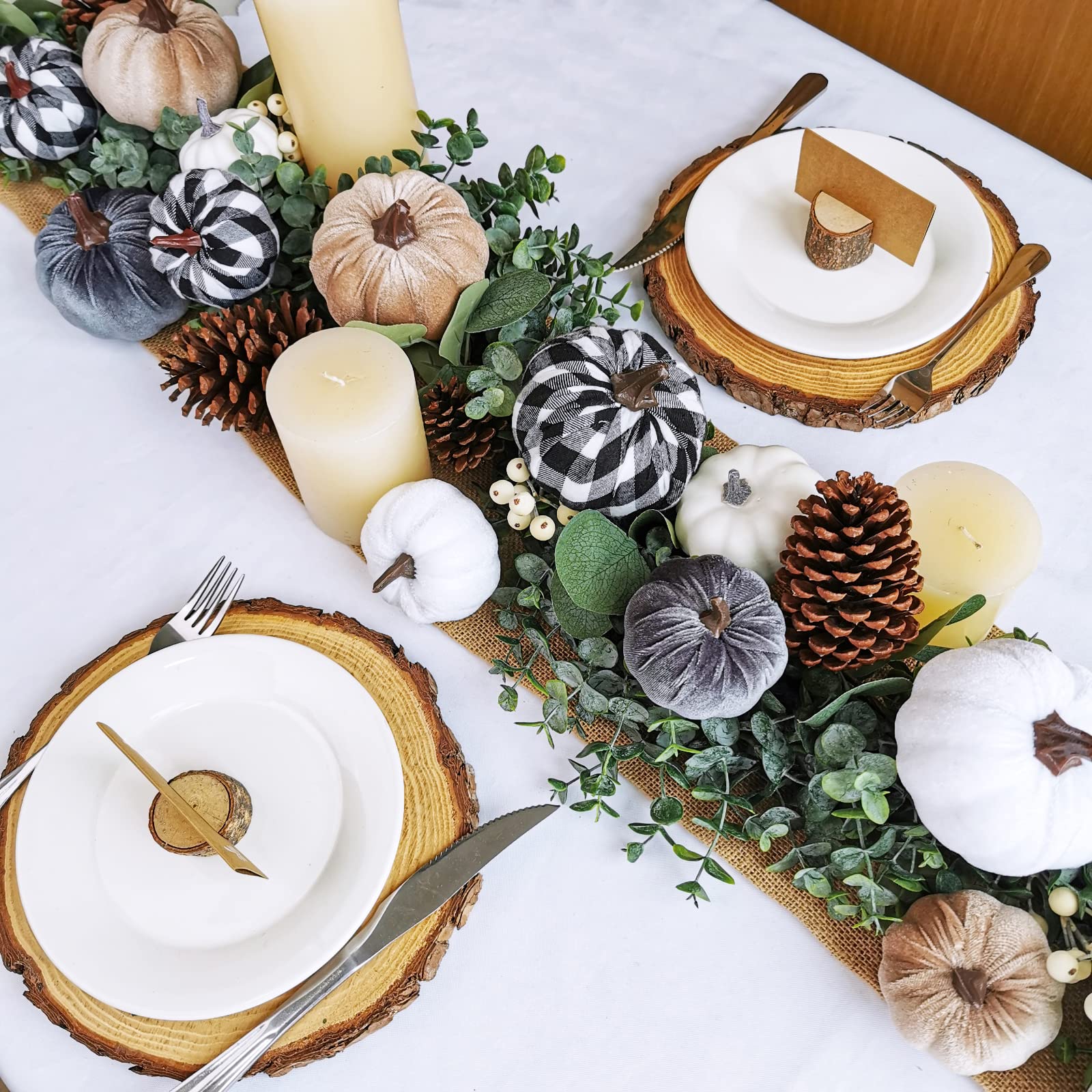 autumn fabric pumpkin fall table decor