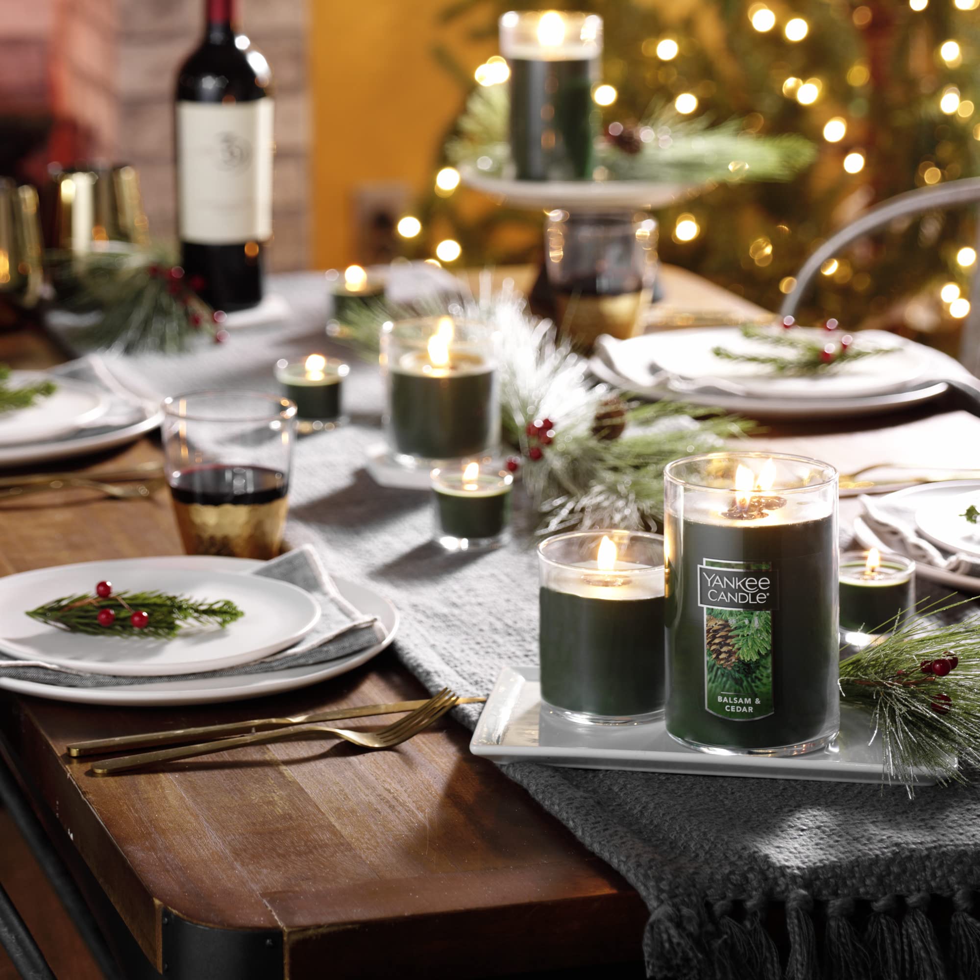 Balsam and Cedar Scented Holiday Candle