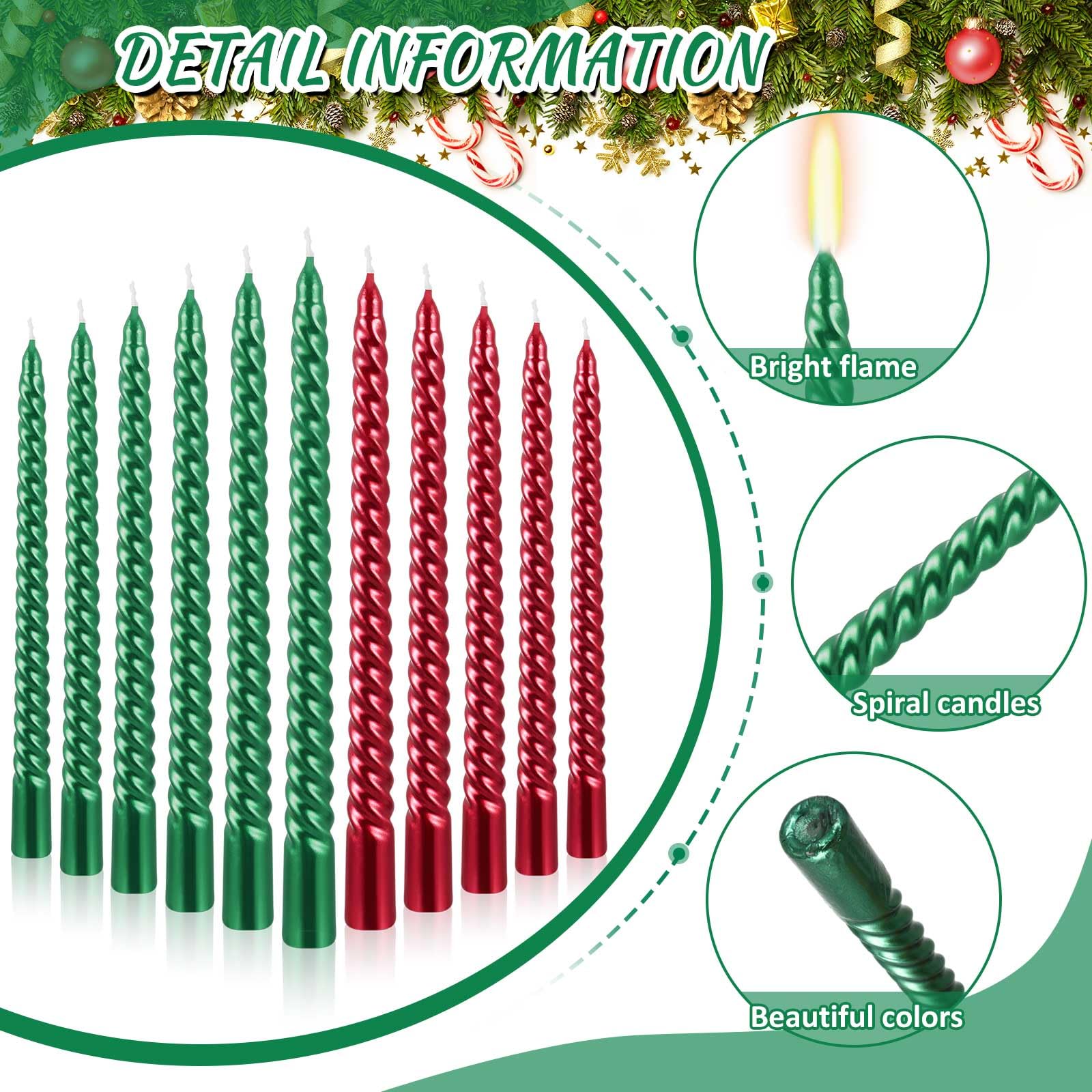 detail information spiral red green candles