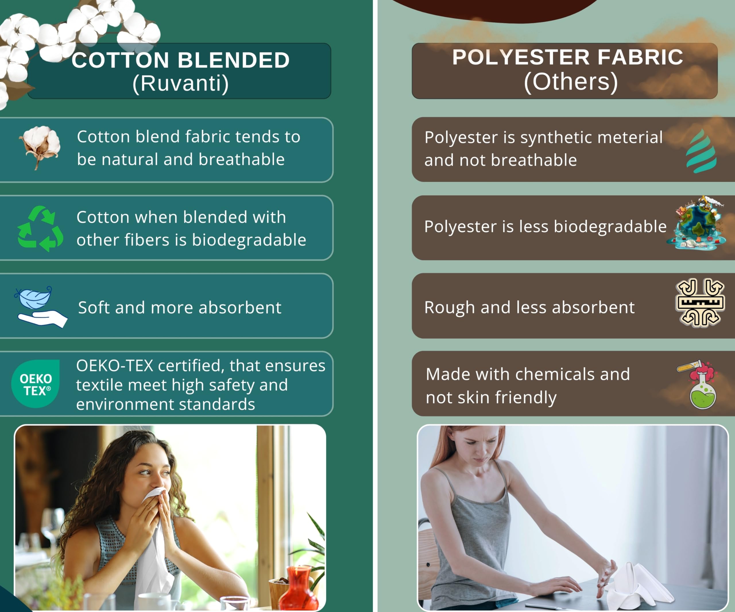 fabric napkin features