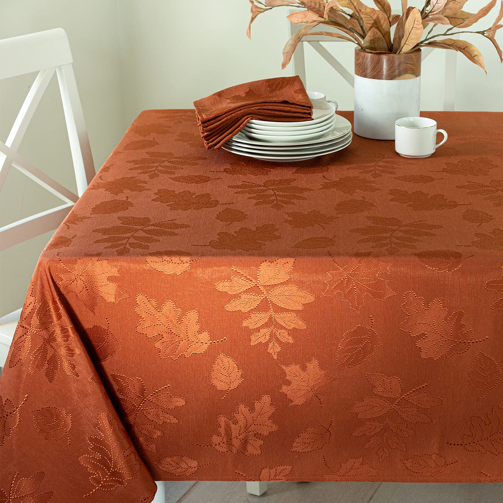 Rust/Burnt Orange Fabric Fall, Harvest, and Thanksgiving Tablecloth