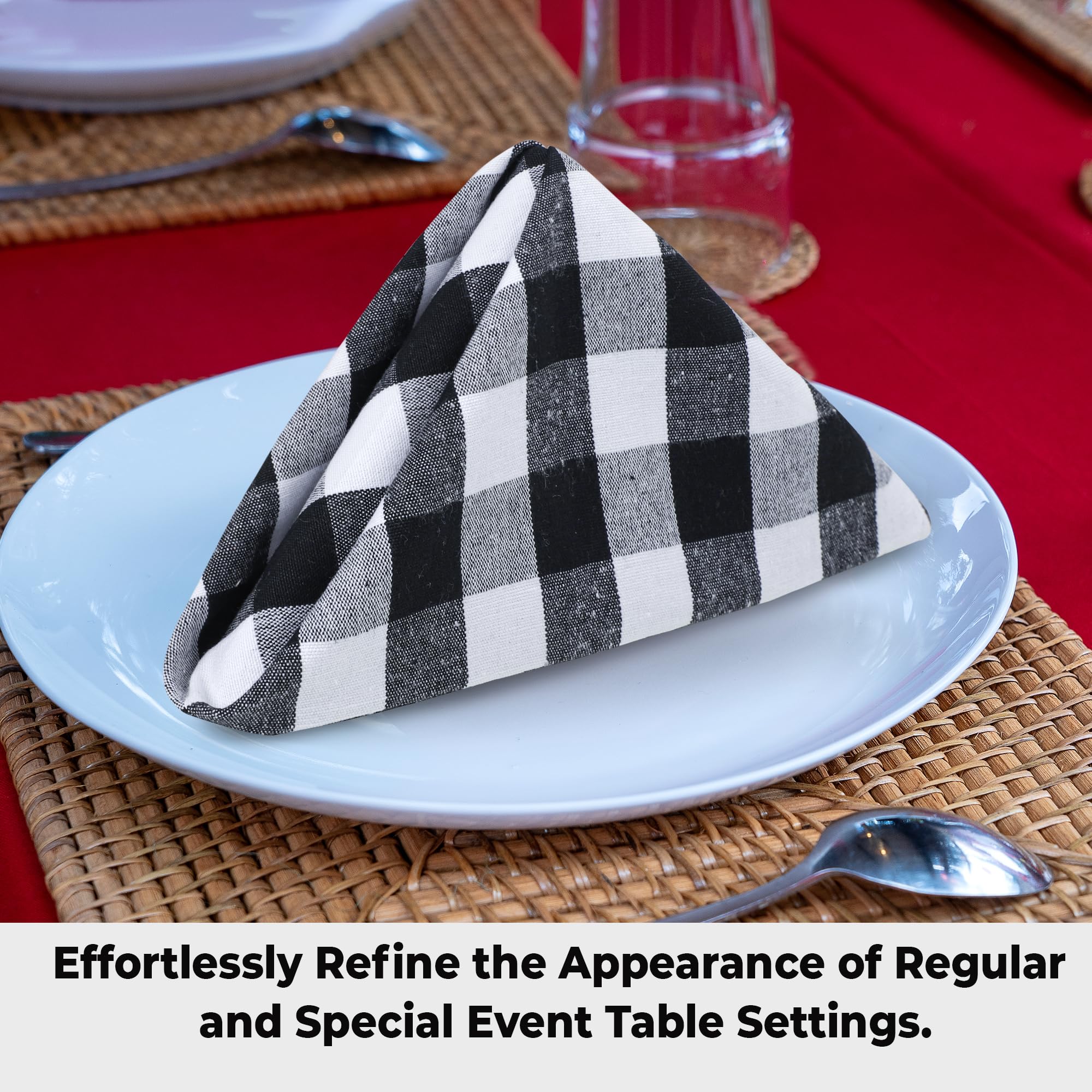 fancy folded black white napkin
