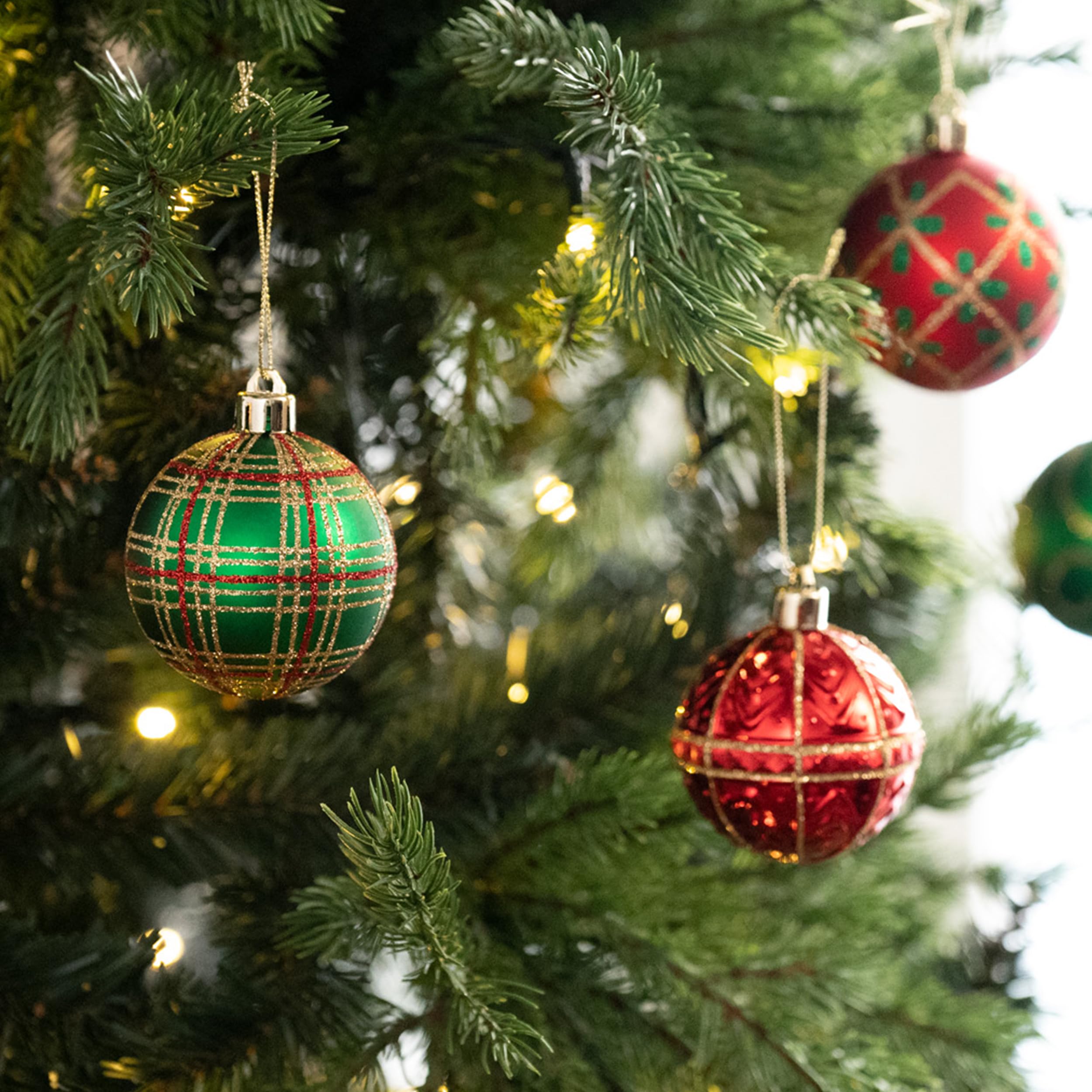 35 Piece Red Green and Gold Holiday Ornaments Set