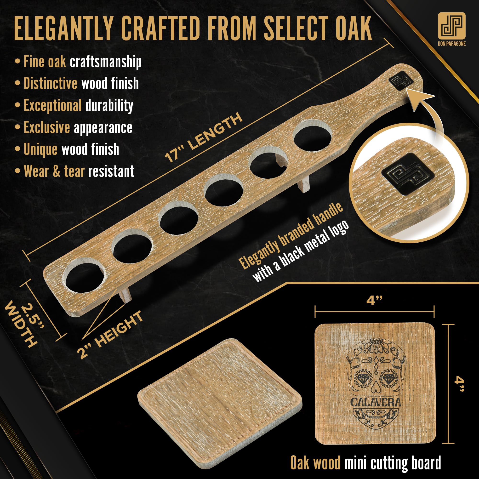 select oak shot glass holder