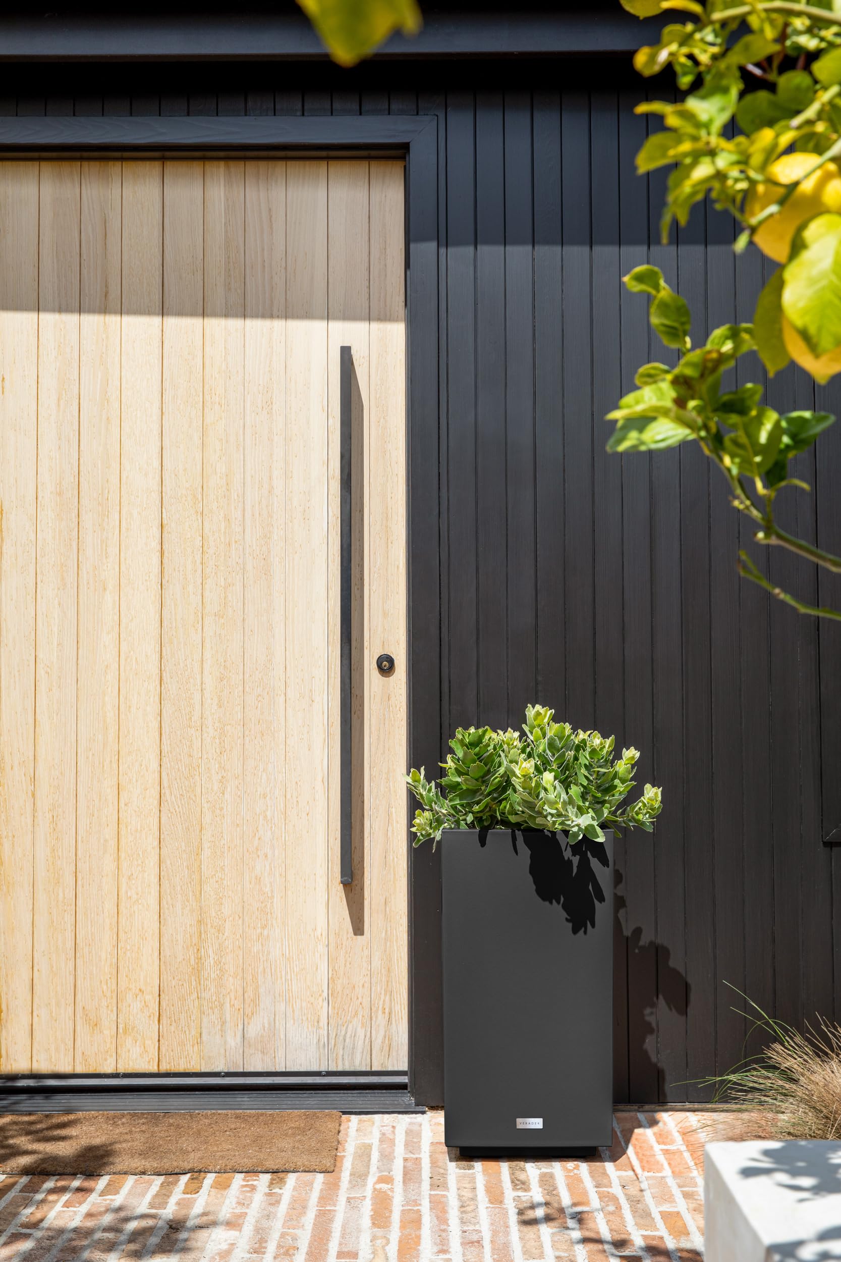 tall black planter box