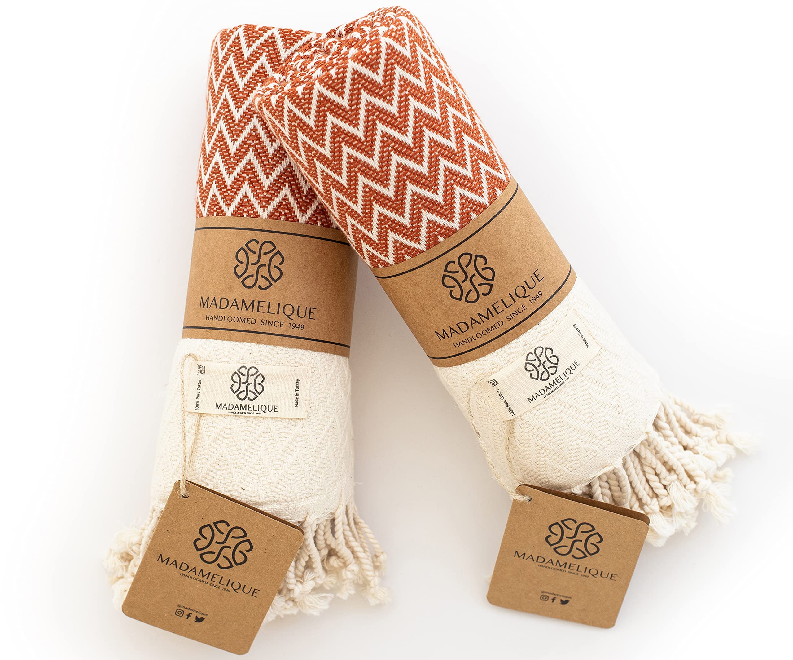 Set of 2 Decorative Terracotta Hand Towels for Kitchen and Bath