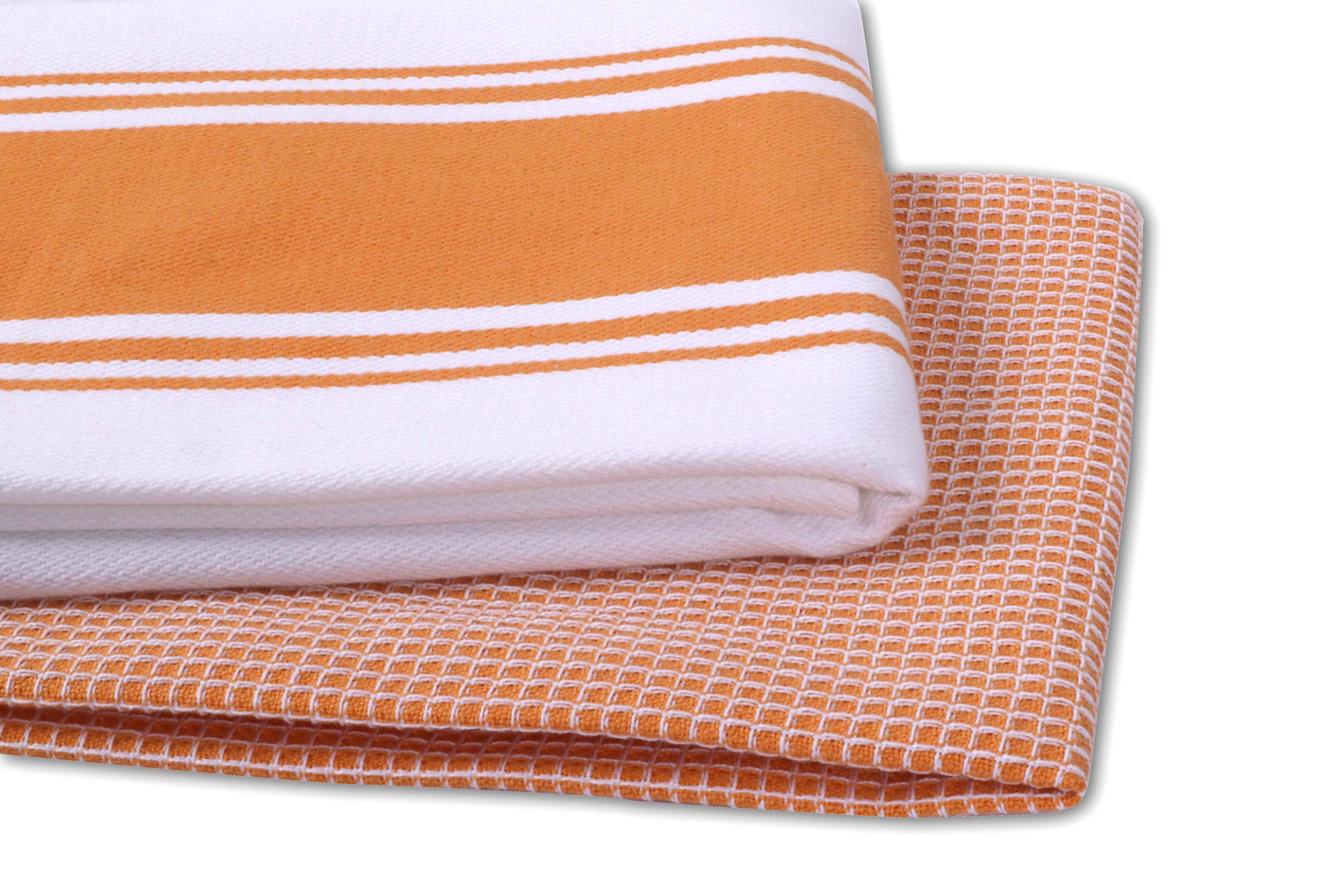 orange textured kitchen towel set