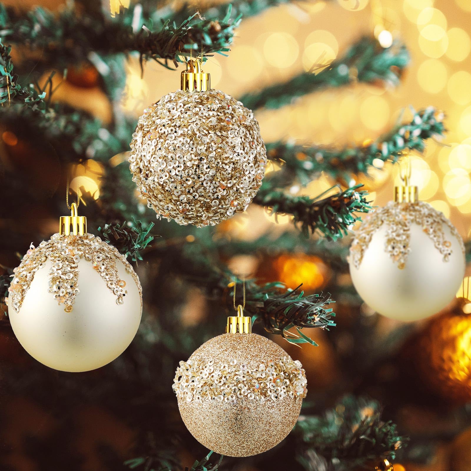 festive champagne Christmas ornaments