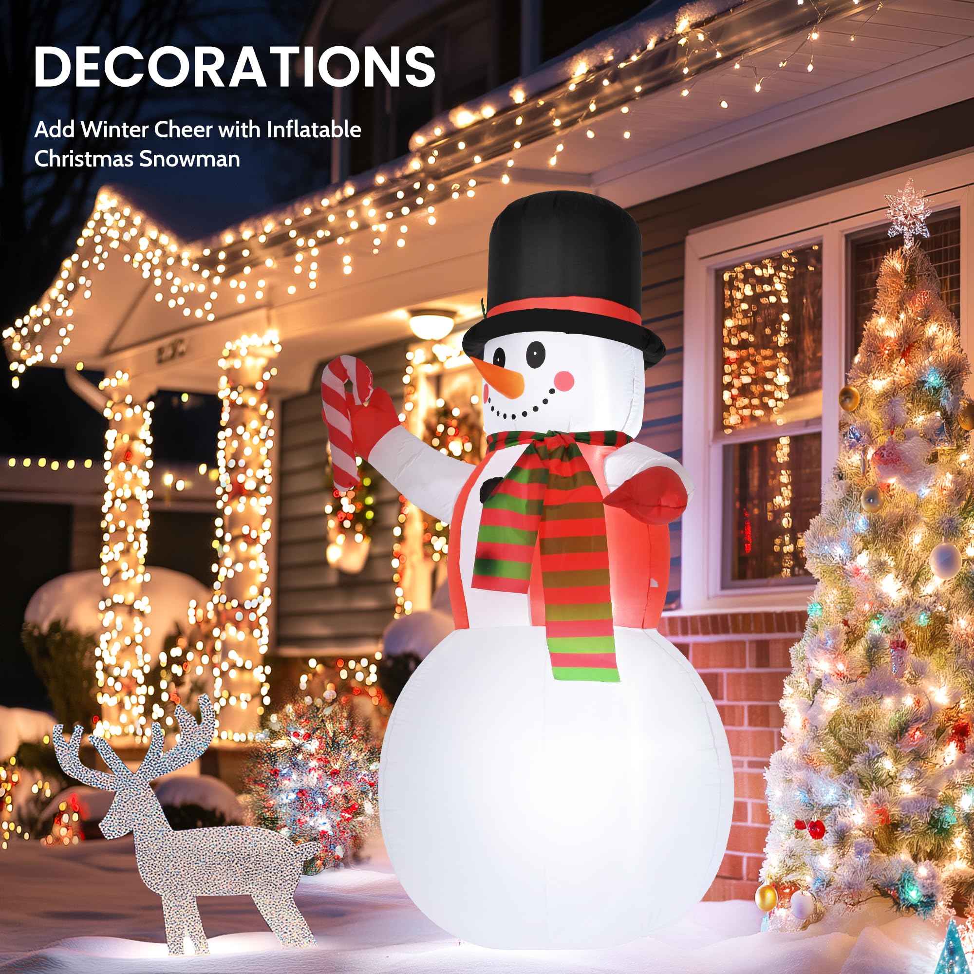 8ft inflatable snowman outdoor holiday decoration
