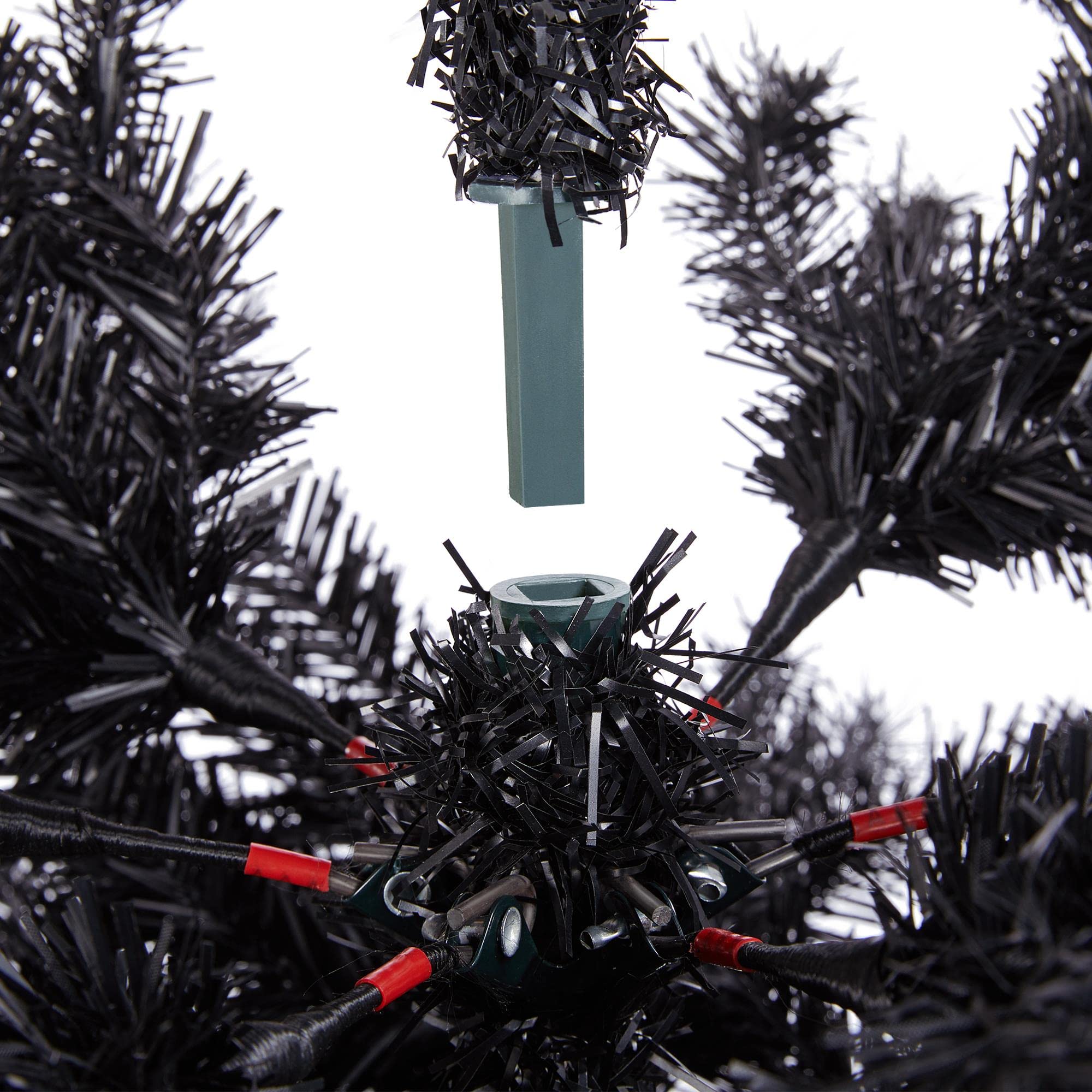 Black artificial Christmas tree
