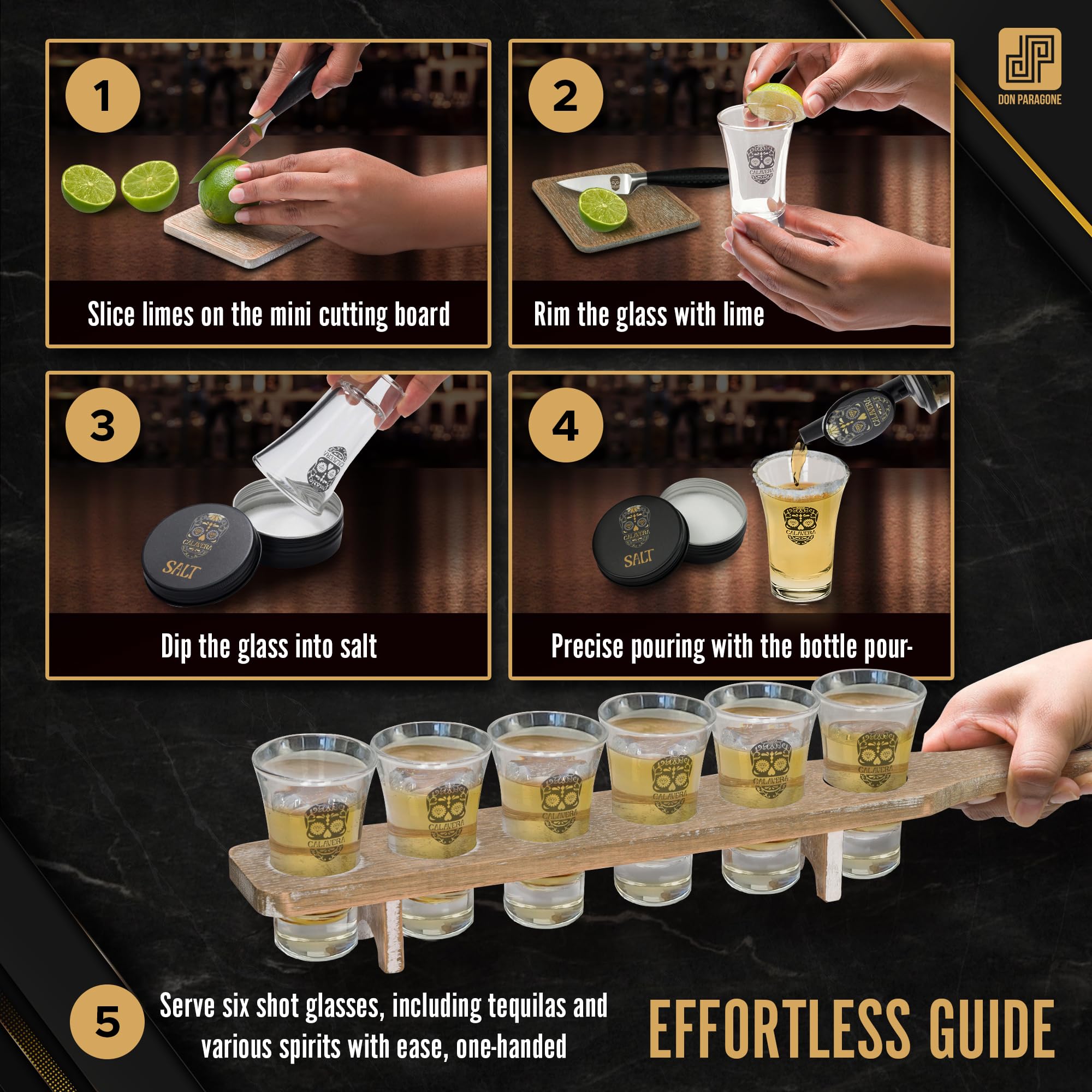 shot glass holder for 6 glass set to serve with ease