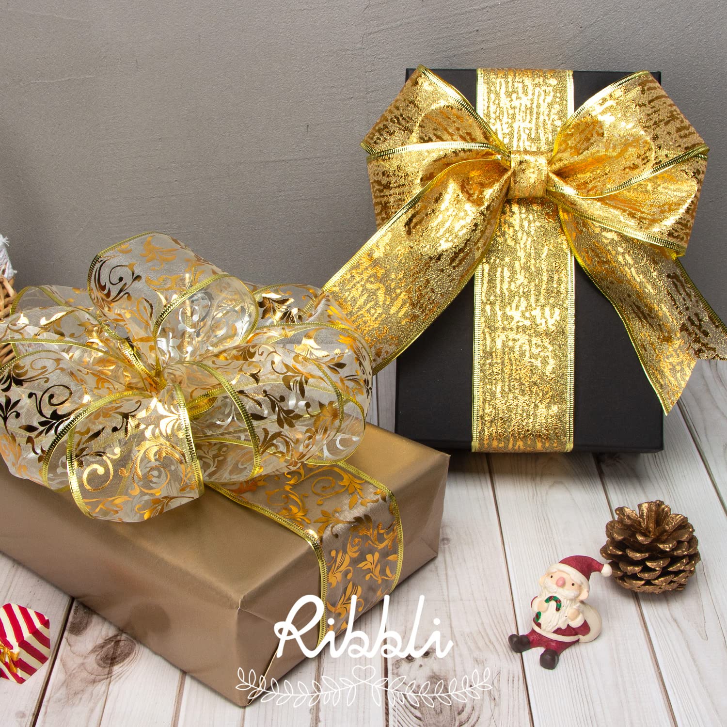 Gold Holiday Ribbon for Gift Wrapping