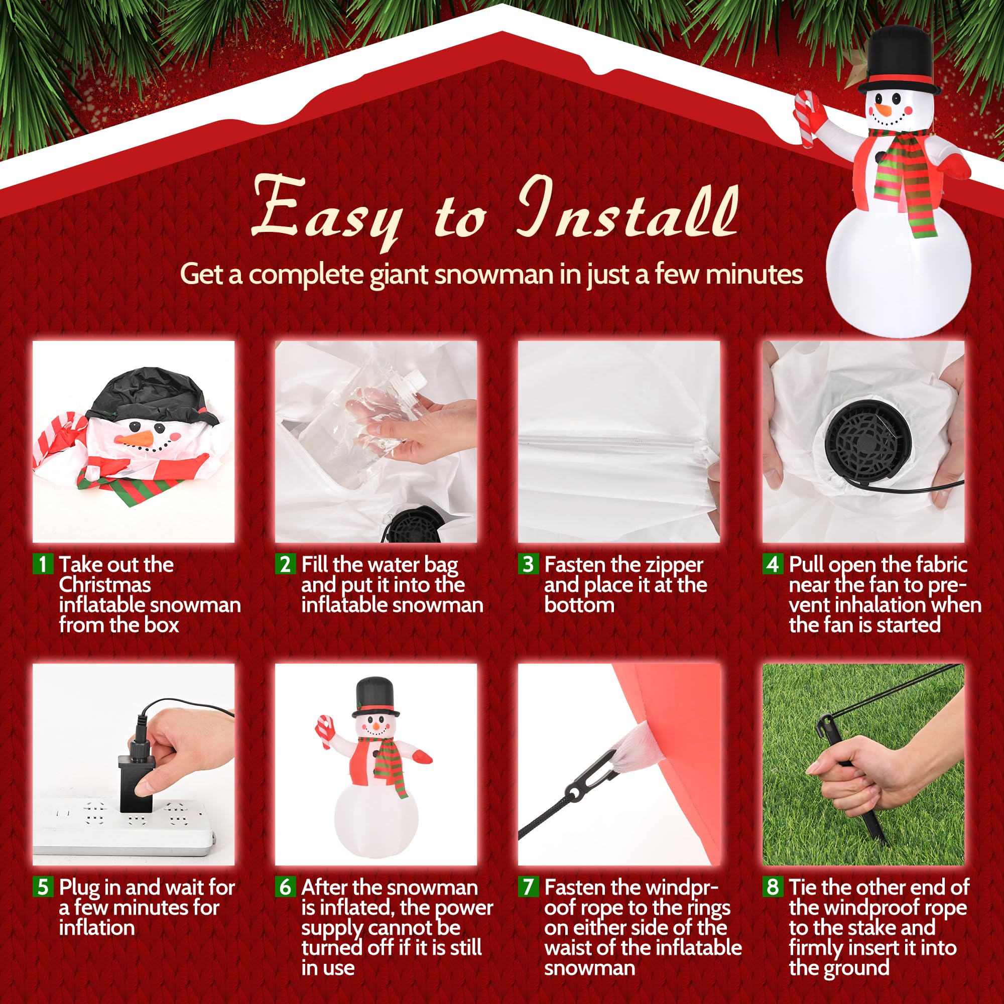 inflatable snowman instructions