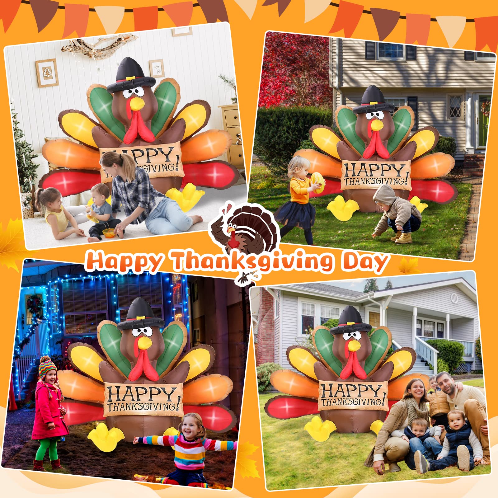 Outdoor inflatable Thanksgiving turkey decoration