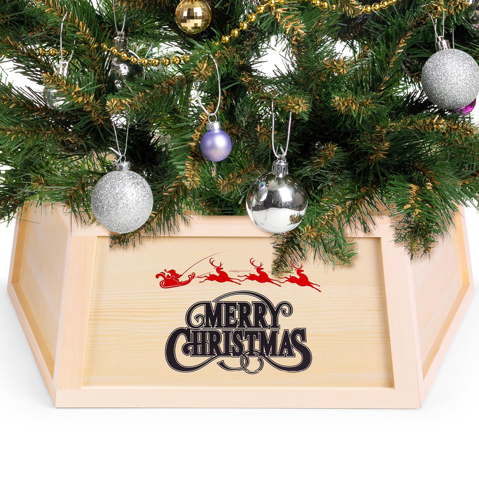 pine wood tree collar holiday