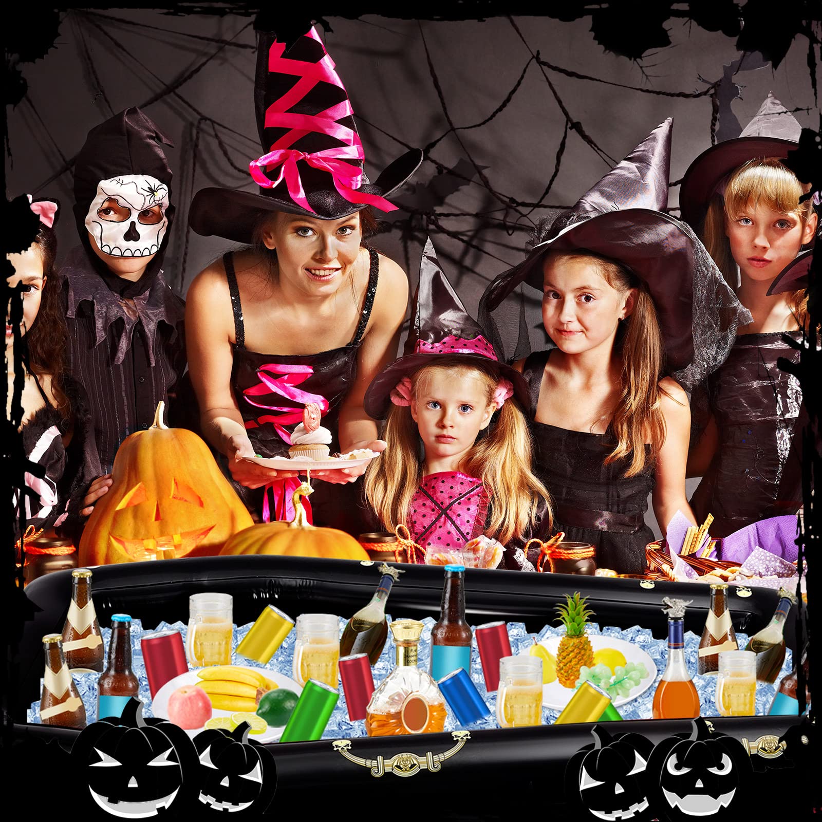 52 Inch Inflatable Coffin Cooler Fake Coffin Floatie Drink Ice Chest