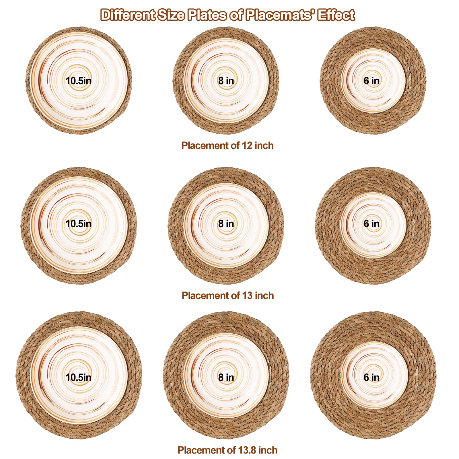 Placemat with different plate sizes